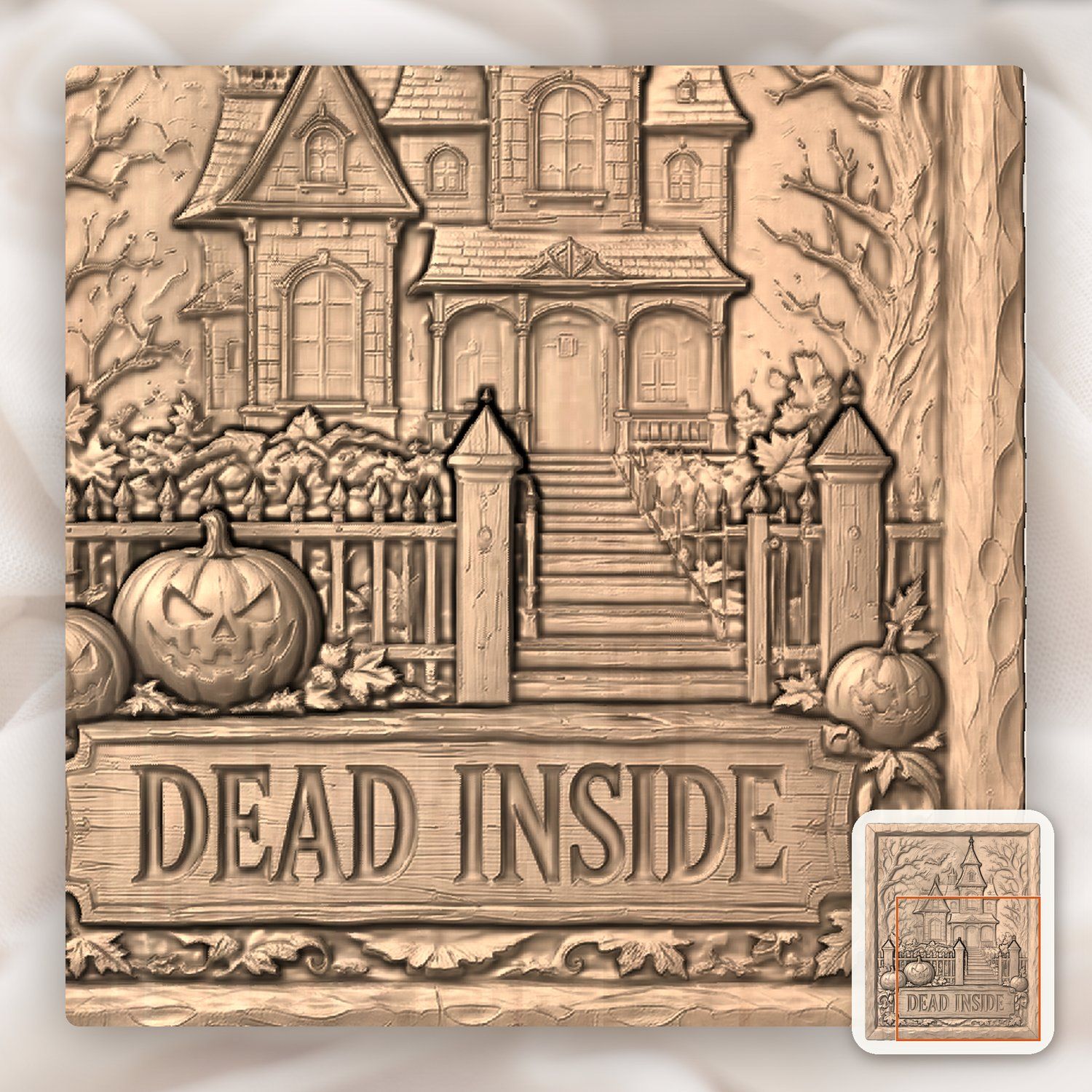 Haunted House Halloween Decor CNC Relief STL bas-relief STL — view 9
