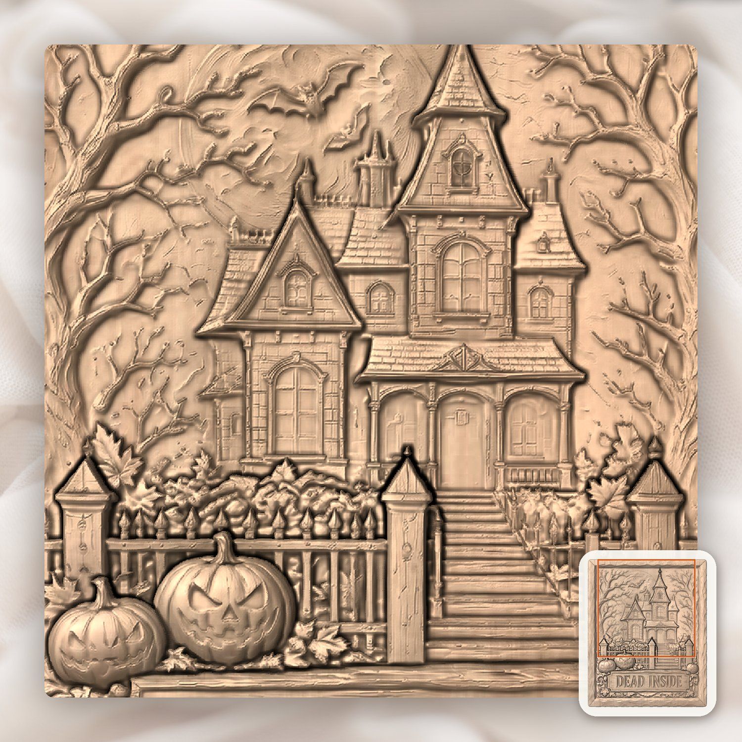 Haunted House Halloween Decor CNC Relief STL bas-relief STL — view 10