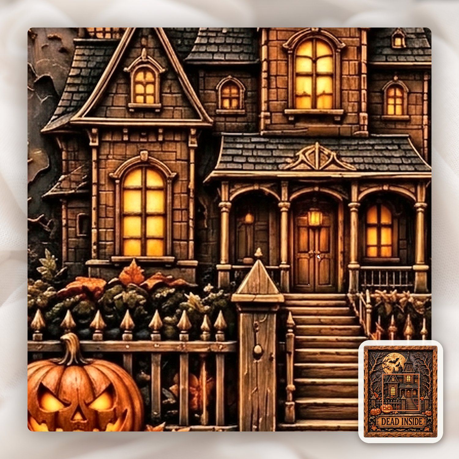 Haunted House Halloween Decor CNC Relief STL bas-relief STL — view 11