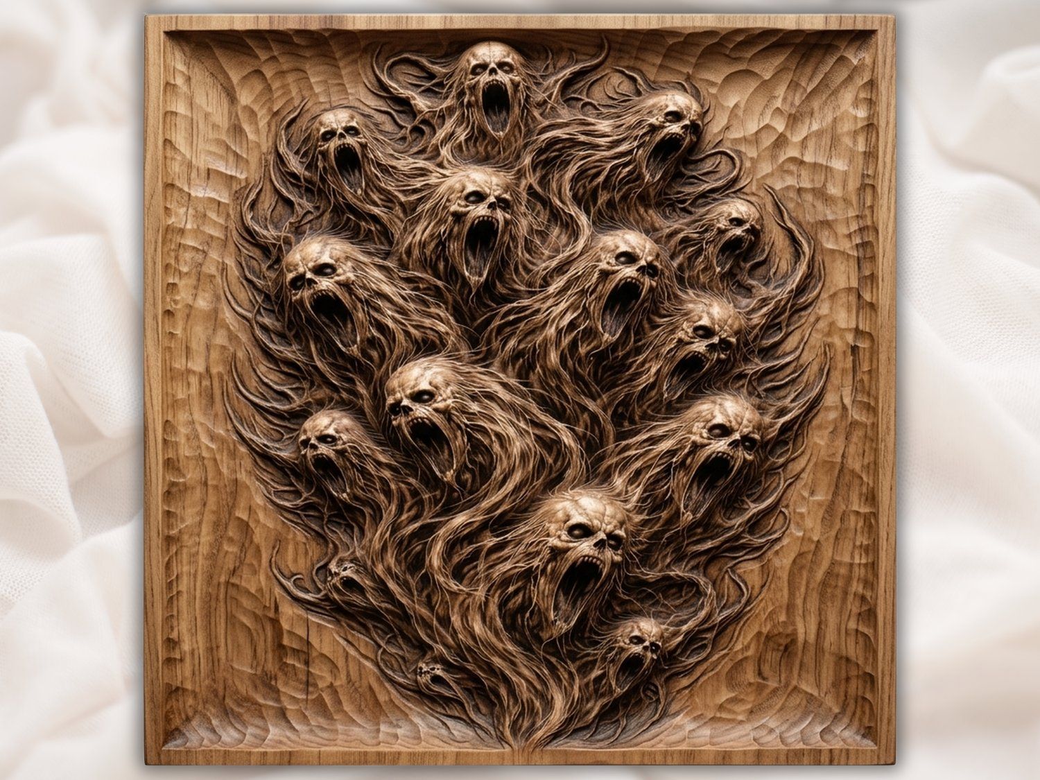 Haunted Souls Tormented Spirits Wall Art CNC Relief STL bas-relief STL — view 2