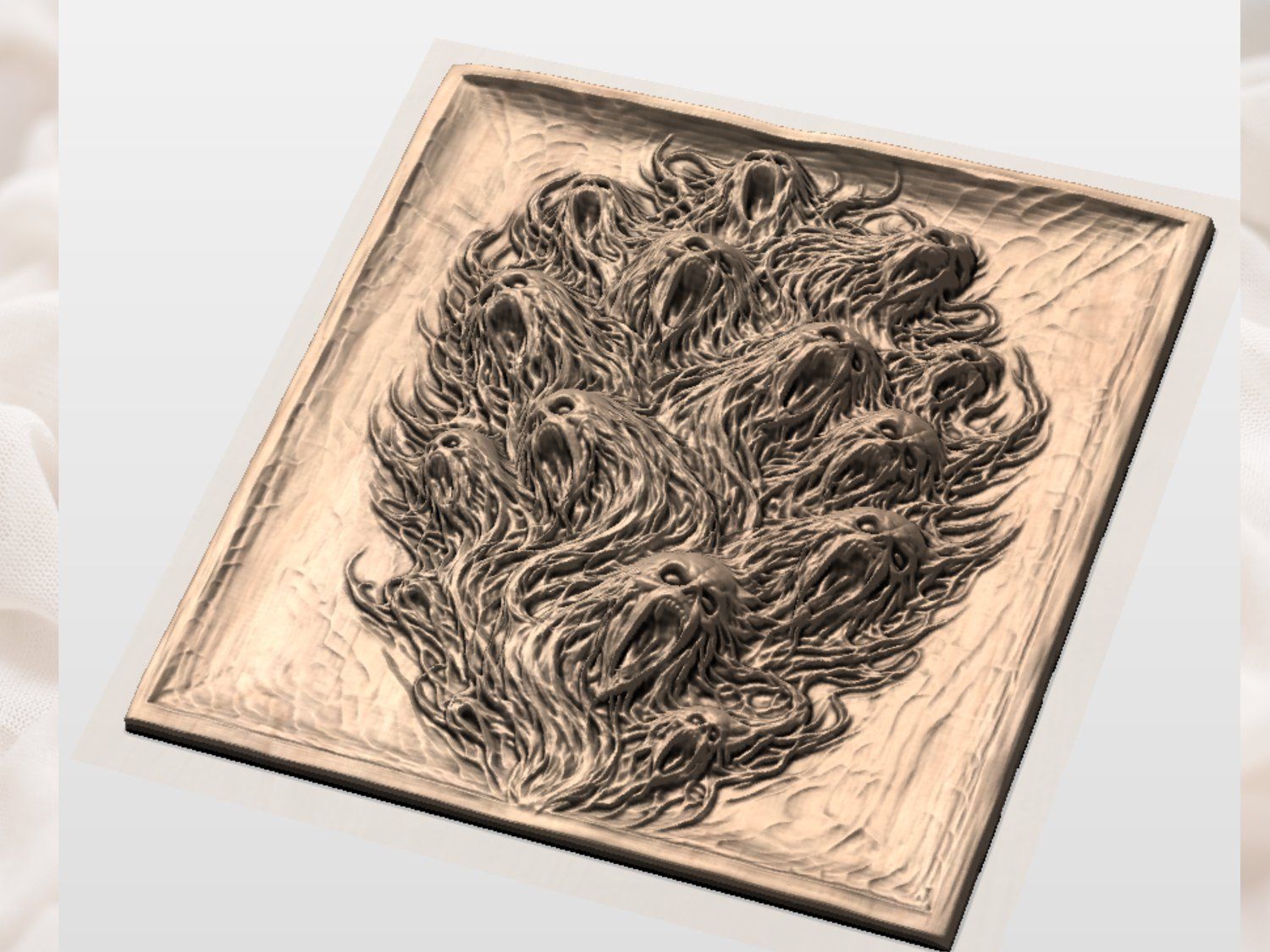 Haunted Souls Tormented Spirits Wall Art CNC Relief STL bas-relief STL — view 3
