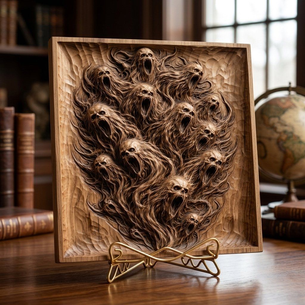 Haunted Souls Tormented Spirits Wall Art CNC Relief STL bas-relief STL — view 6