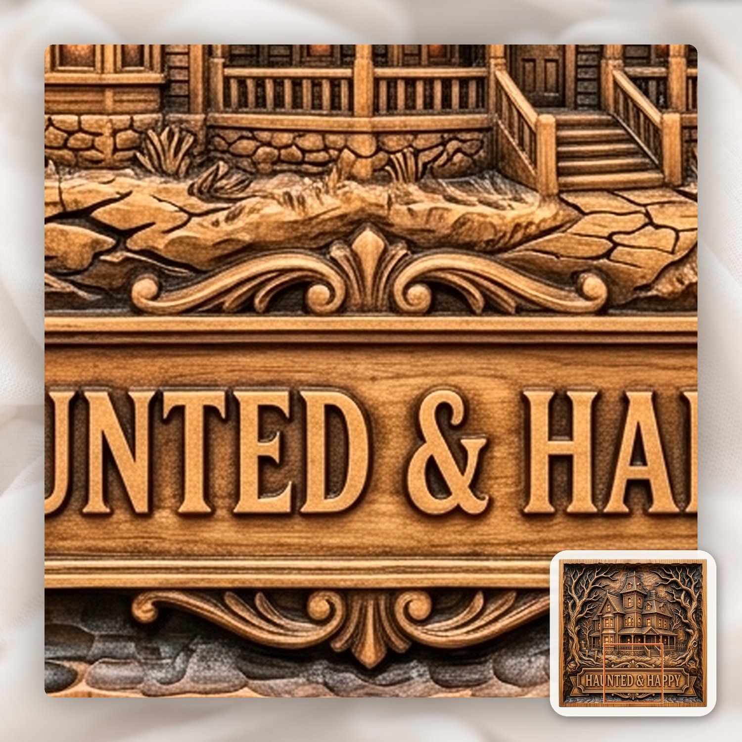 Haunted Victorian Mansion CNC Relief STL bas-relief STL — view 12