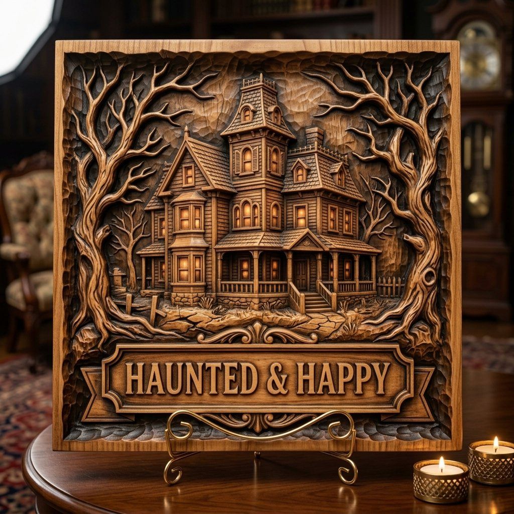Haunted Victorian Mansion CNC Relief STL bas-relief STL — view 3