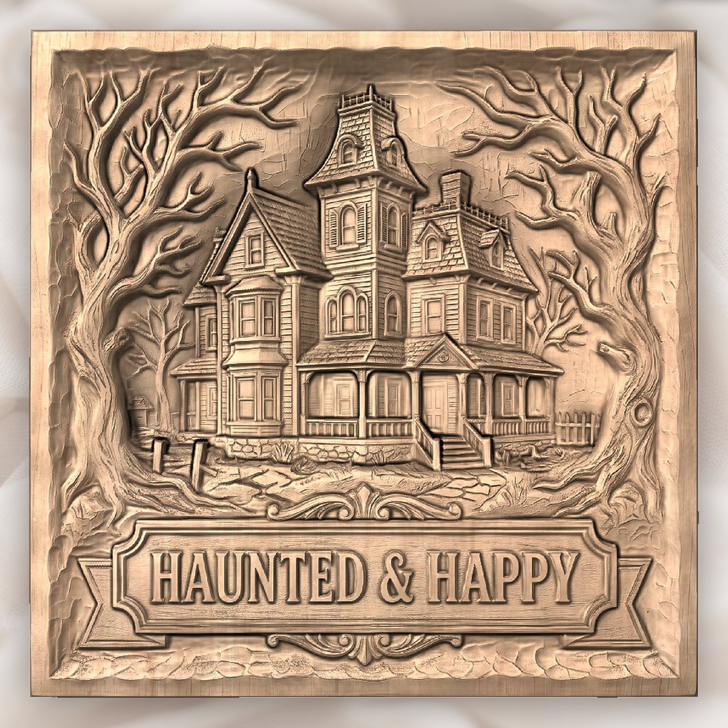 Haunted Victorian Mansion CNC Relief STL bas-relief STL — view 4