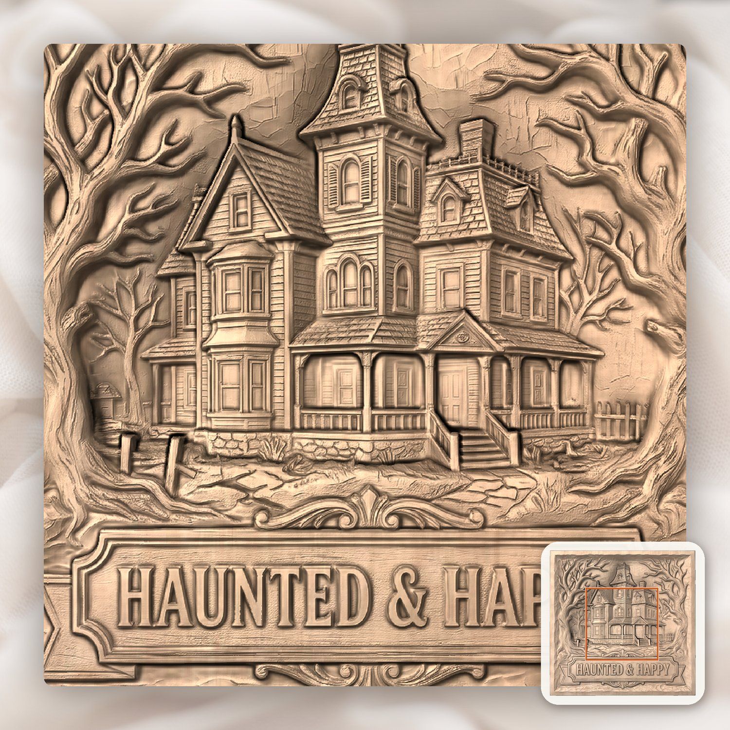 Haunted Victorian Mansion CNC Relief STL bas-relief STL — view 6