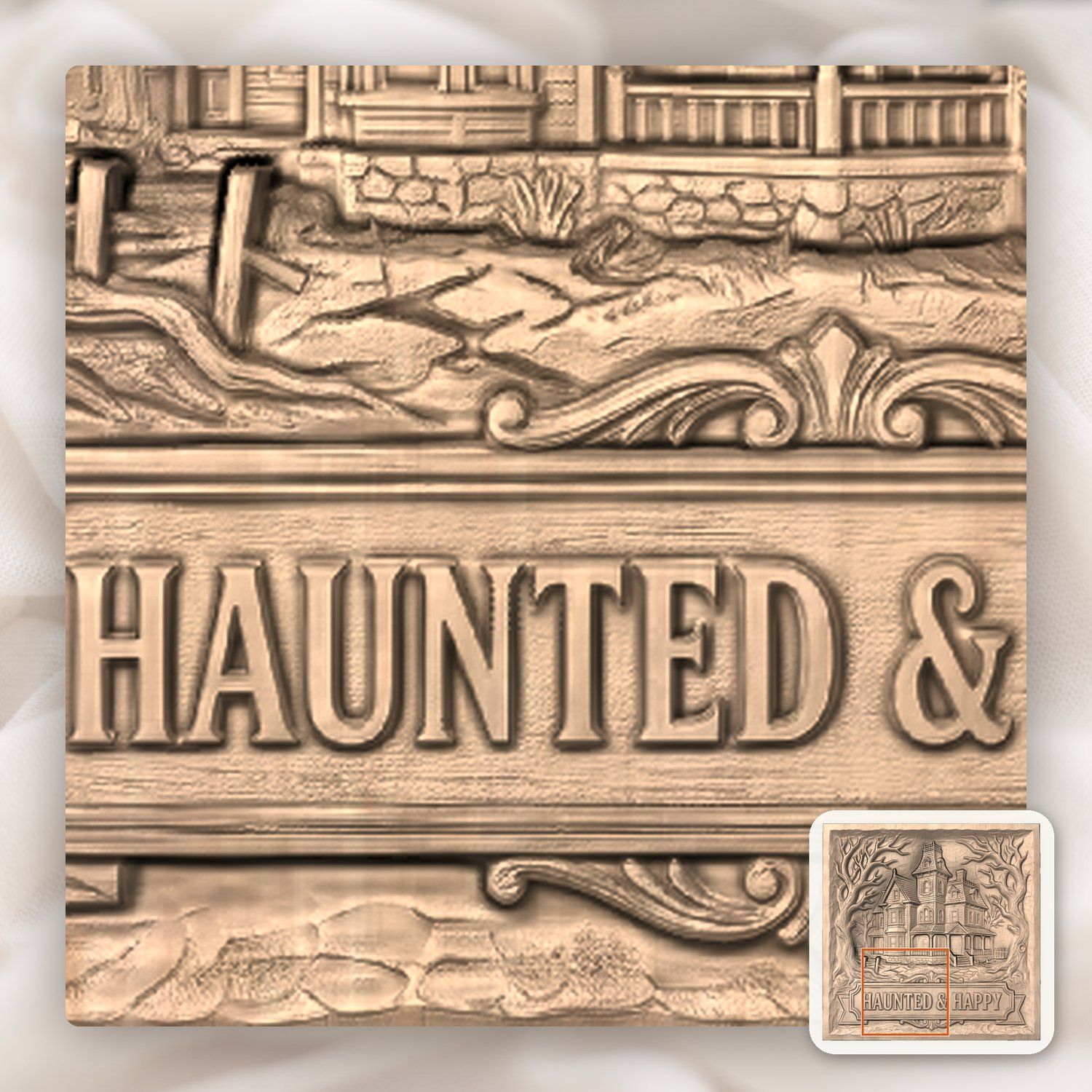 Haunted Victorian Mansion CNC Relief STL bas-relief STL — view 8
