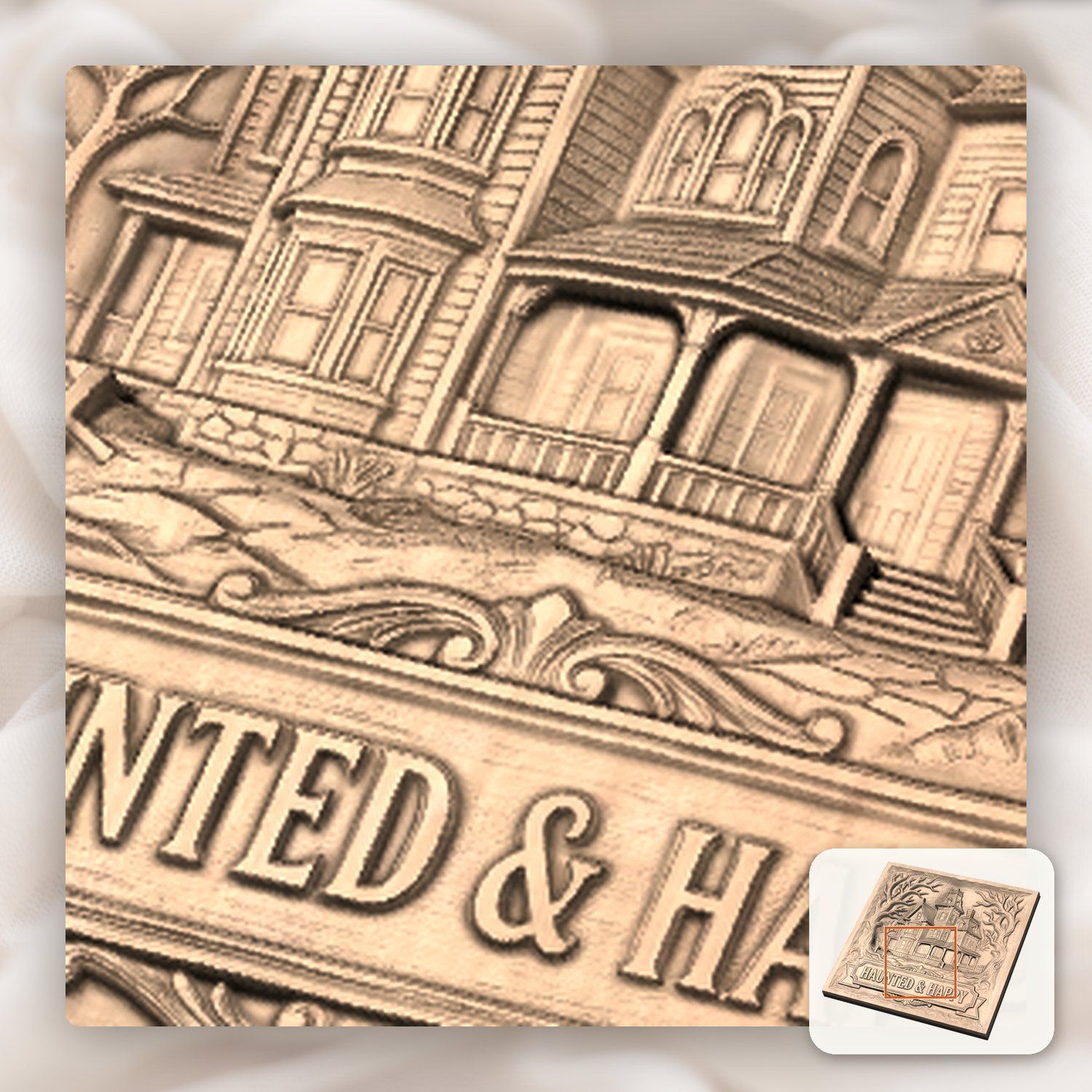 Haunted Victorian Mansion CNC Relief STL bas-relief STL — view 9