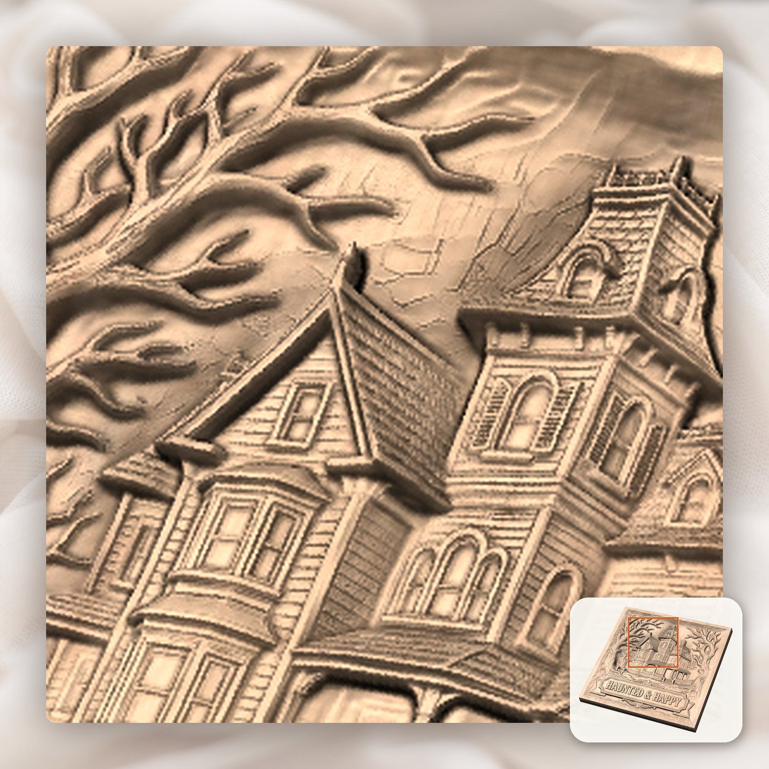 Haunted Victorian Mansion CNC Relief STL bas-relief STL — view 10