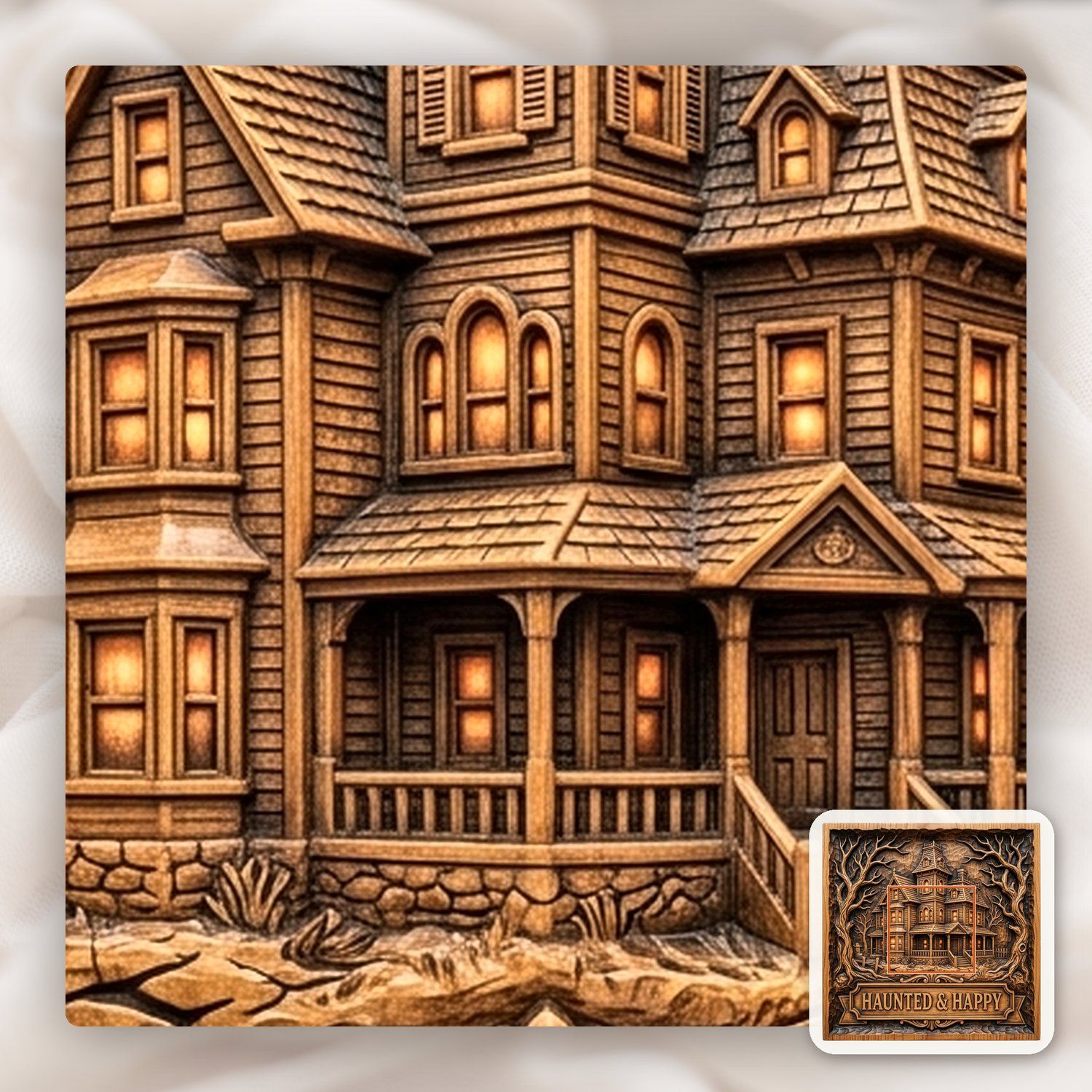 Haunted Victorian Mansion CNC Relief STL bas-relief STL — view 11