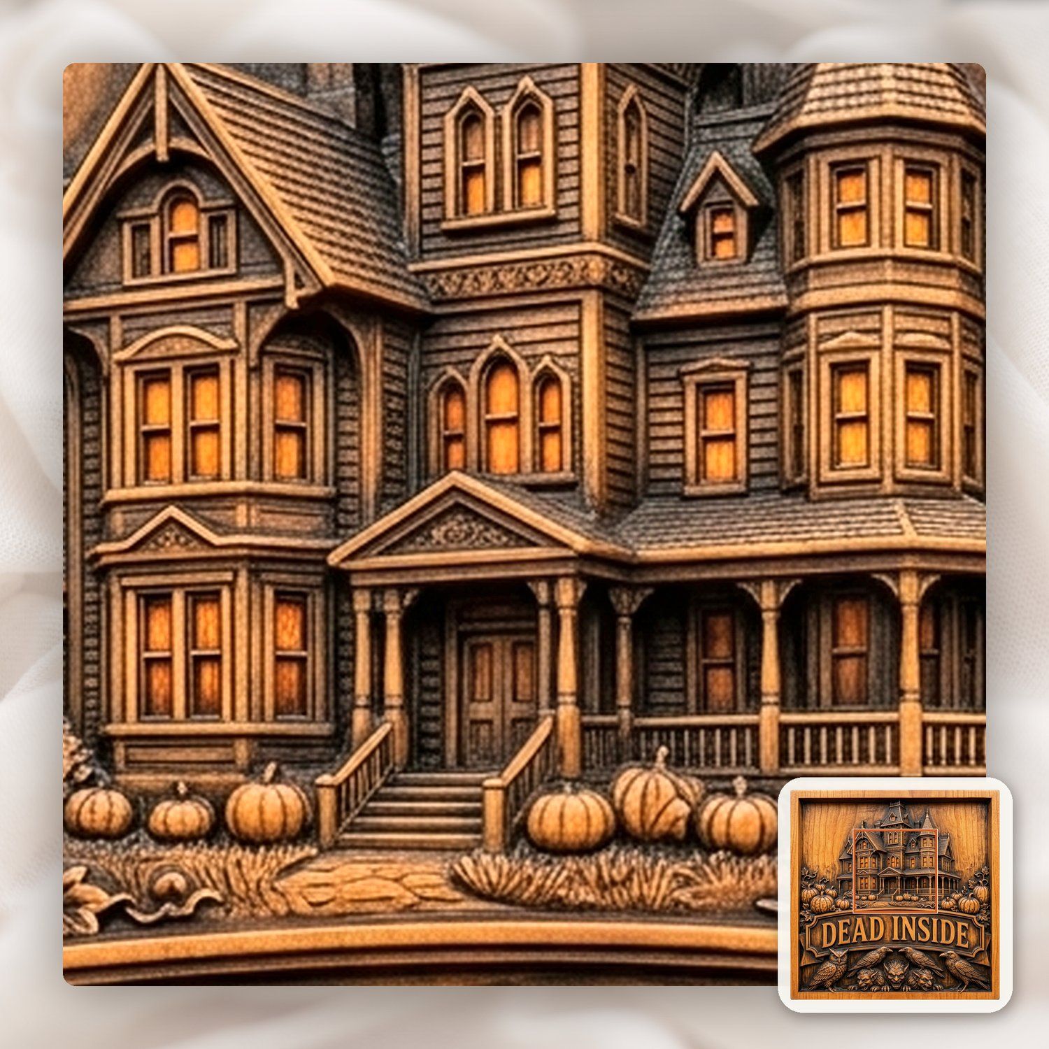 Haunted Victorian Mansion Dead Inside Sign CNC Relief STL bas-relief STL — view 11