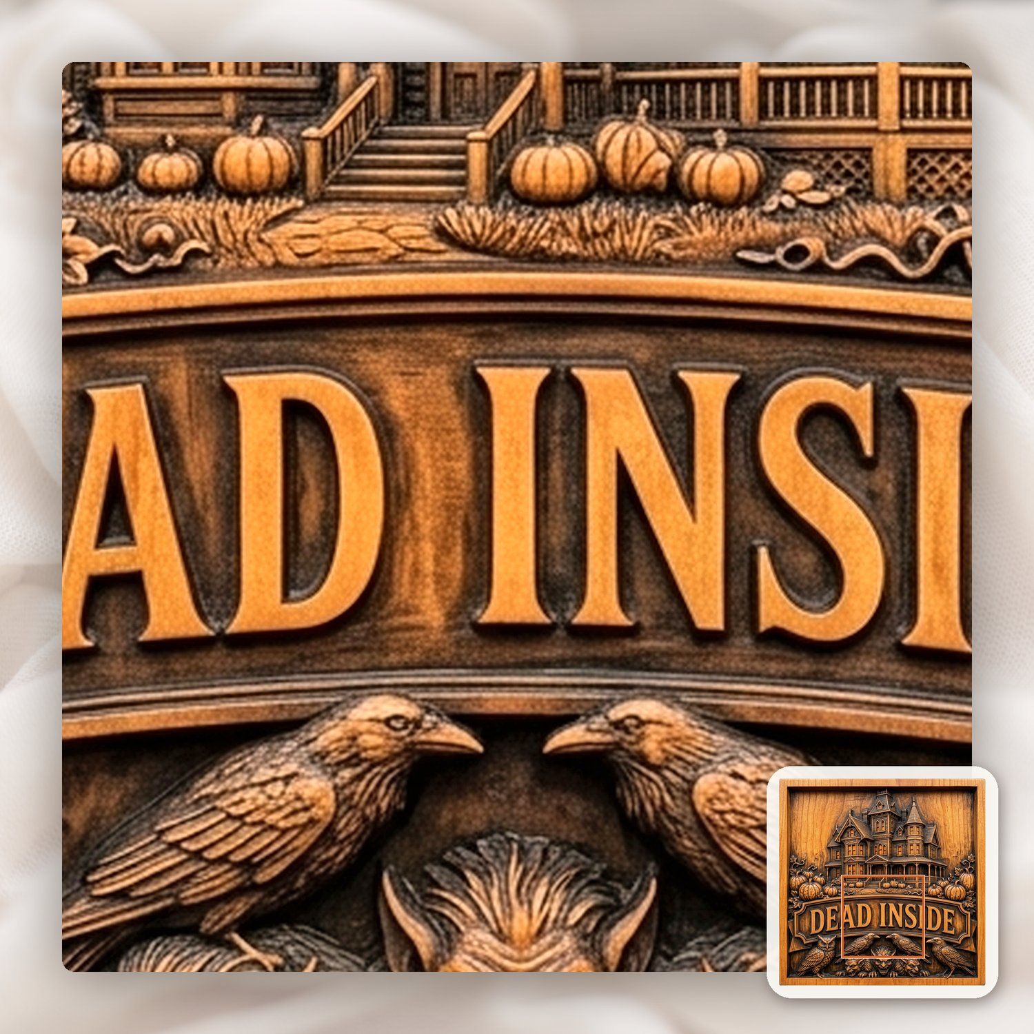 Haunted Victorian Mansion Dead Inside Sign CNC Relief STL bas-relief STL — view 13