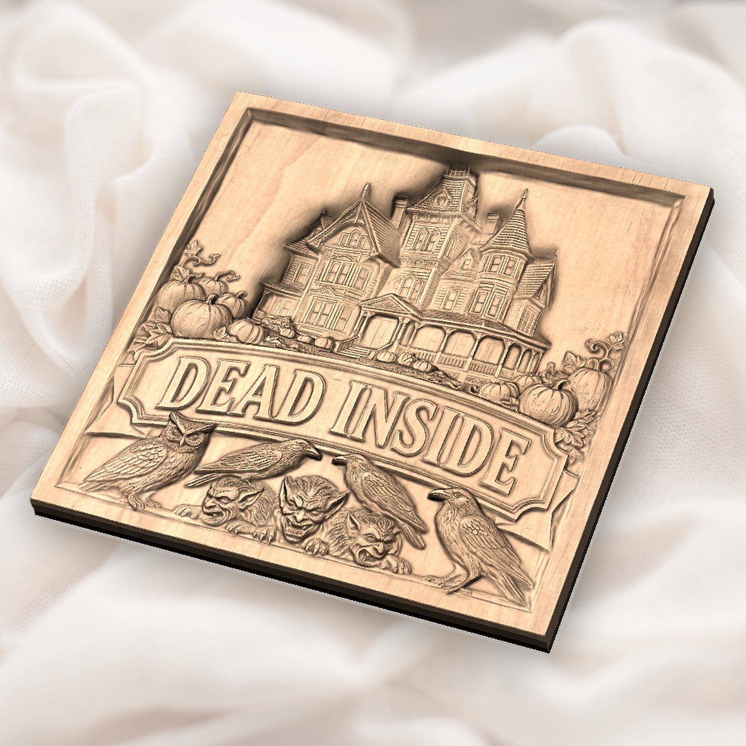 Haunted Victorian Mansion Dead Inside Sign CNC Relief STL bas-relief STL — view 5