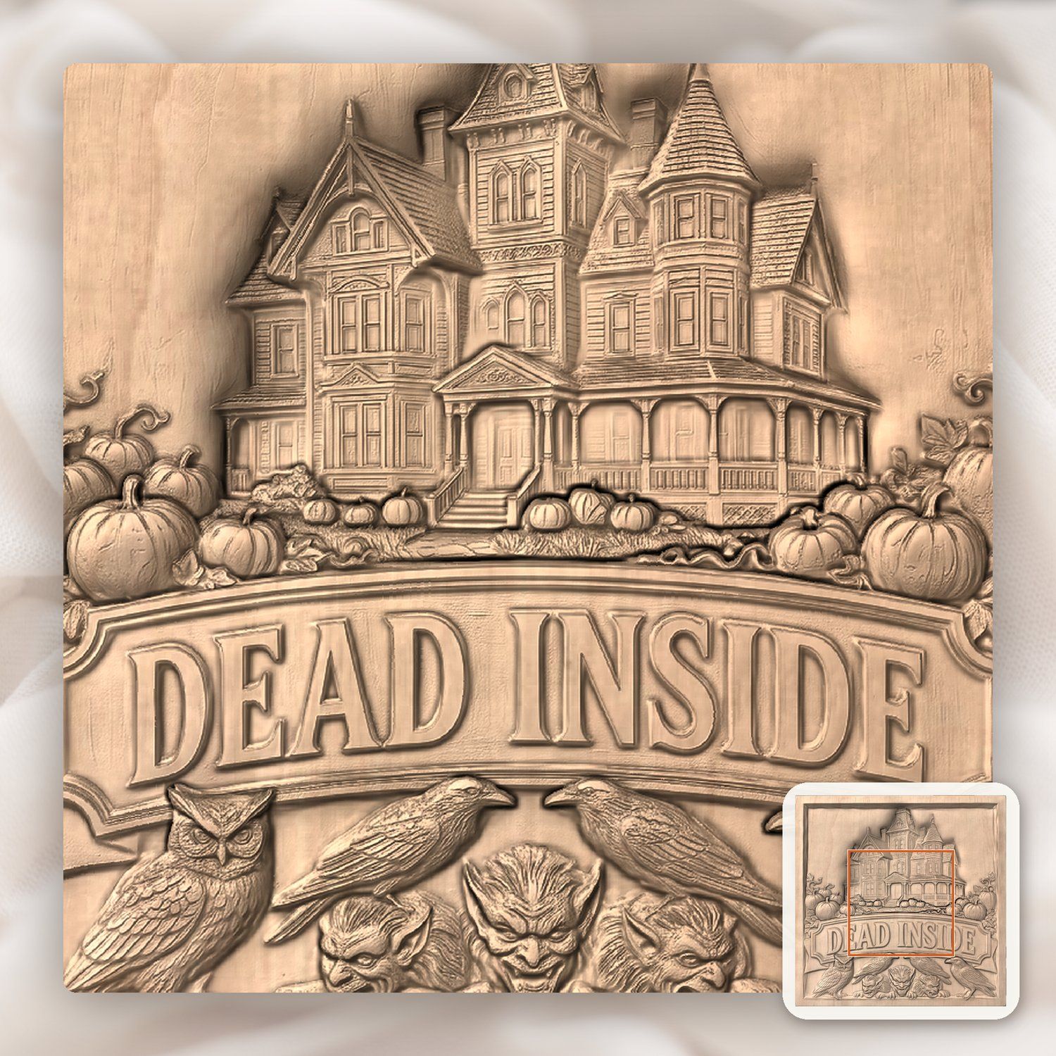 Haunted Victorian Mansion Dead Inside Sign CNC Relief STL bas-relief STL — view 6