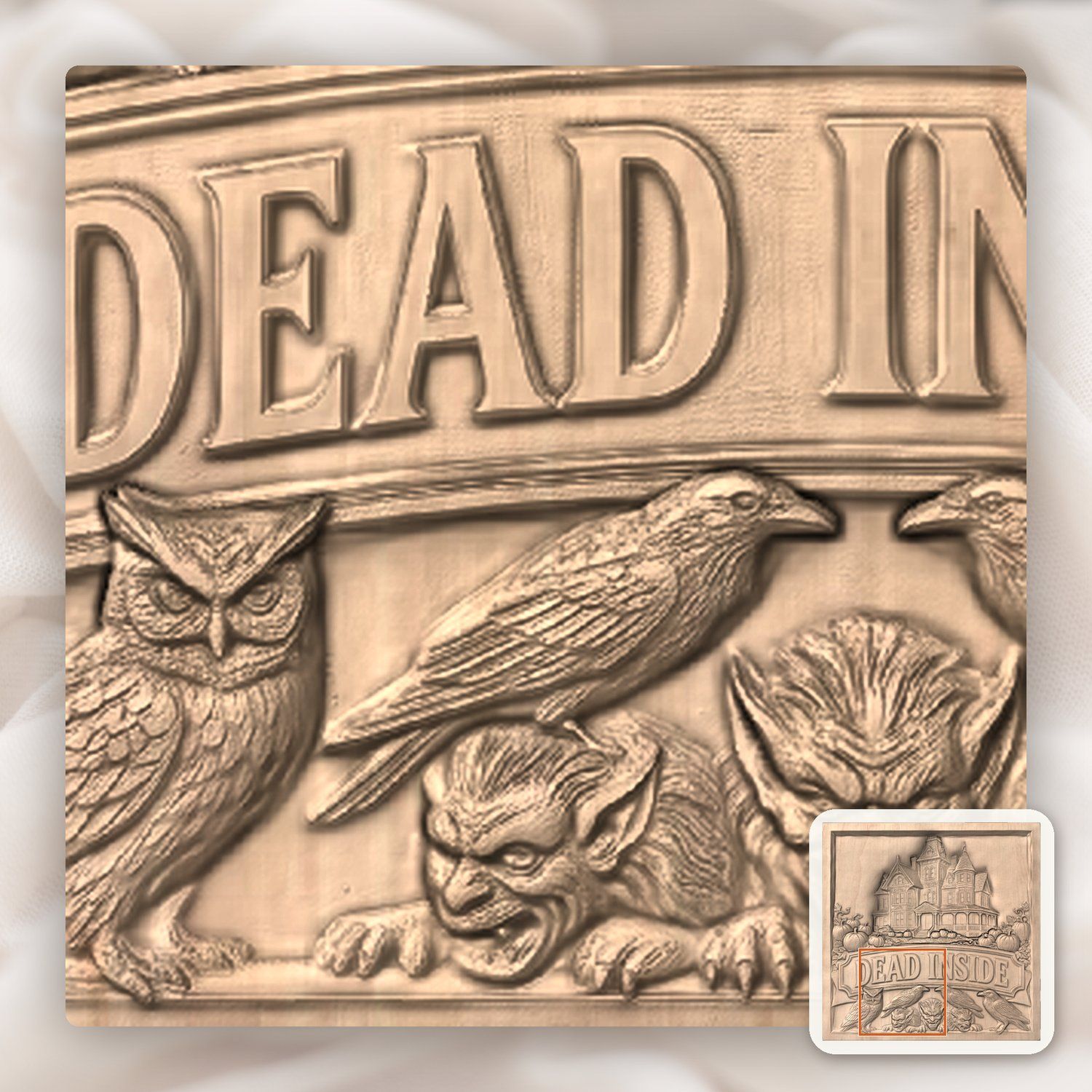 Haunted Victorian Mansion Dead Inside Sign CNC Relief STL bas-relief STL — view 8