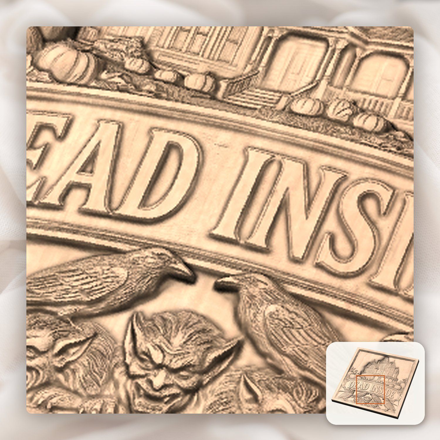 Haunted Victorian Mansion Dead Inside Sign CNC Relief STL bas-relief STL — view 9