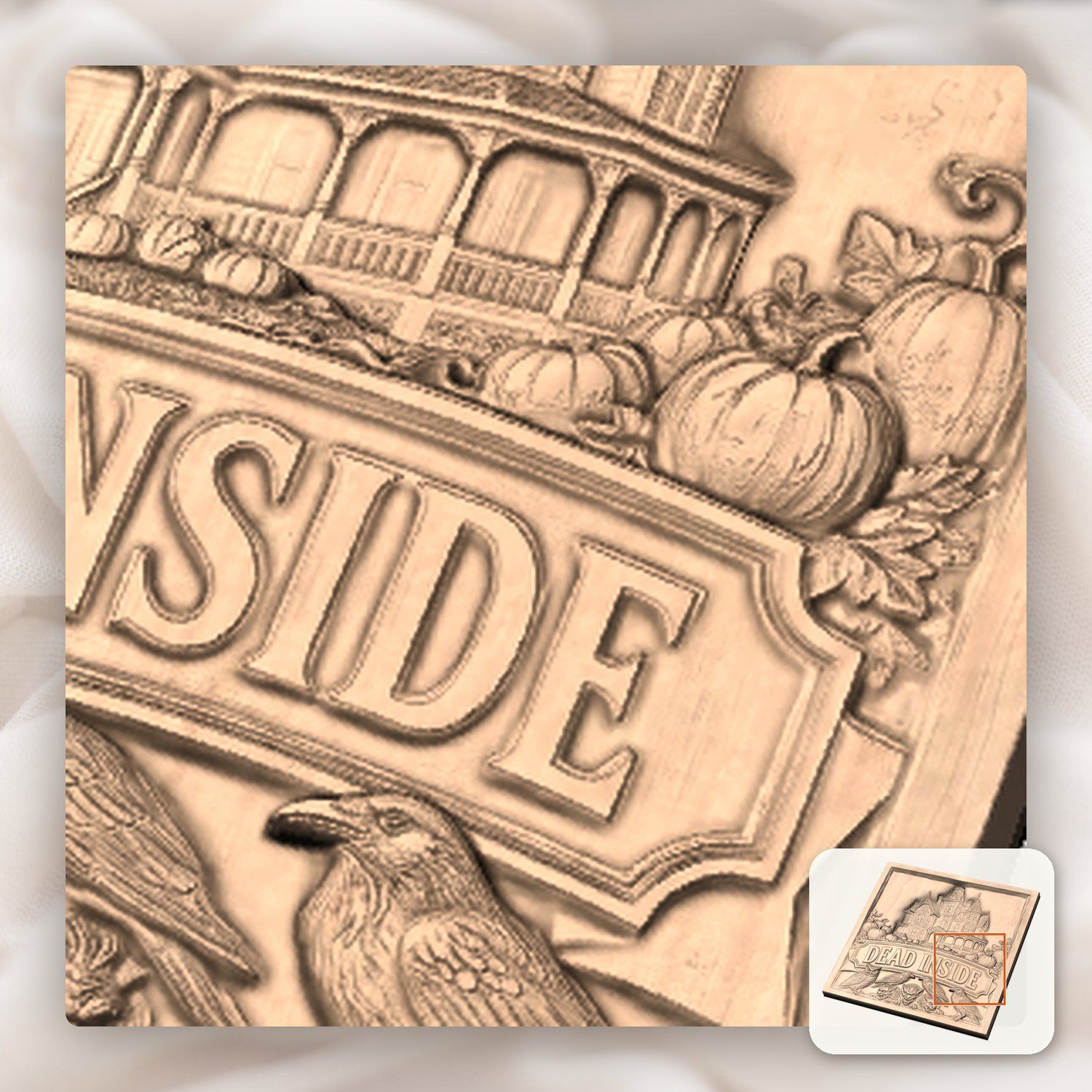 Haunted Victorian Mansion Dead Inside Sign CNC Relief STL bas-relief STL — view 10