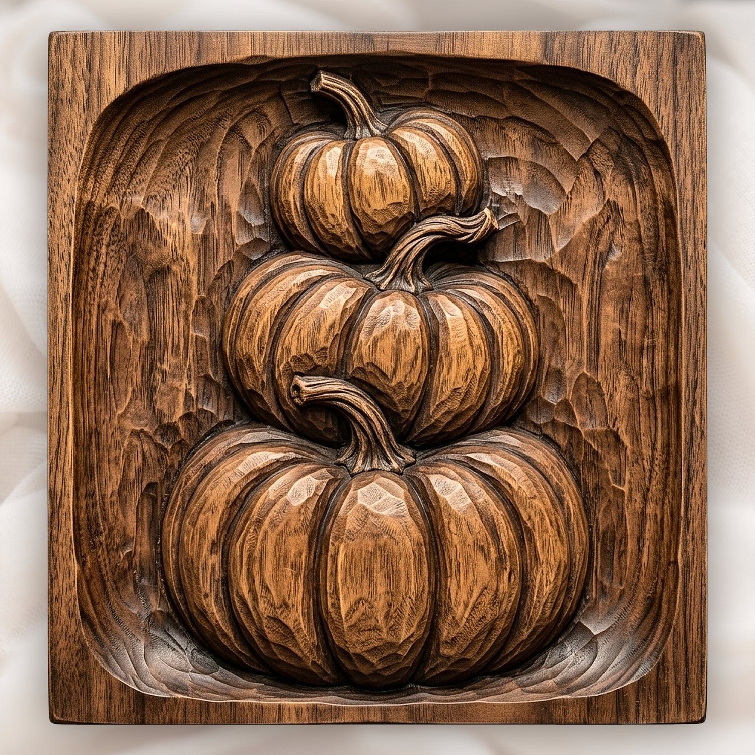 Heirloom Pumpkin Stack Autumn Farmhouse CNC Relief STL bas-relief STL design