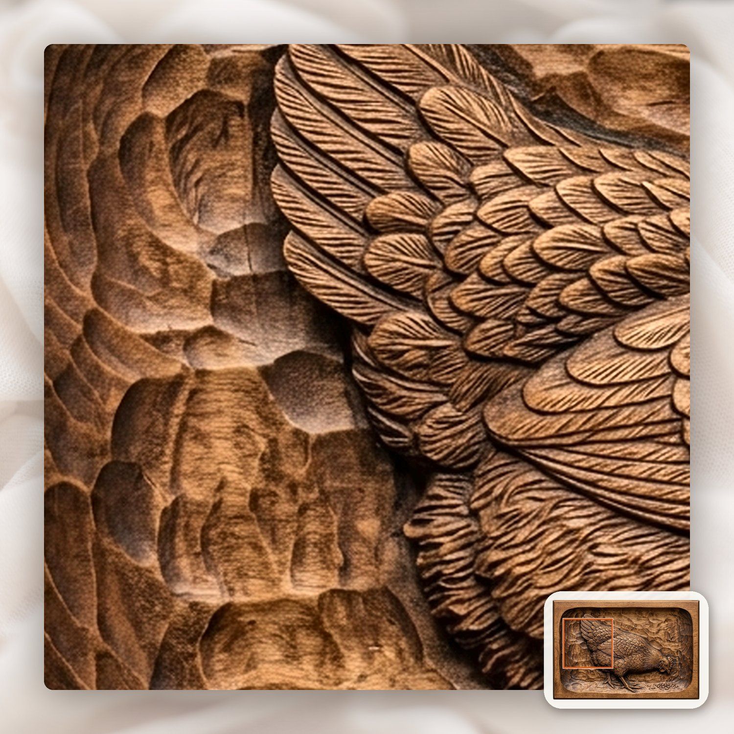 Hen Pecking Grain CNC Relief STL bas-relief STL — view 12