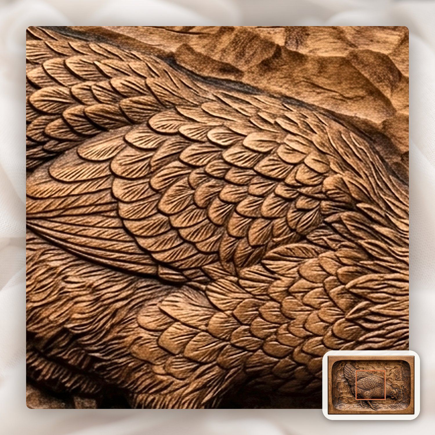 Hen Pecking Grain CNC Relief STL bas-relief STL — view 11