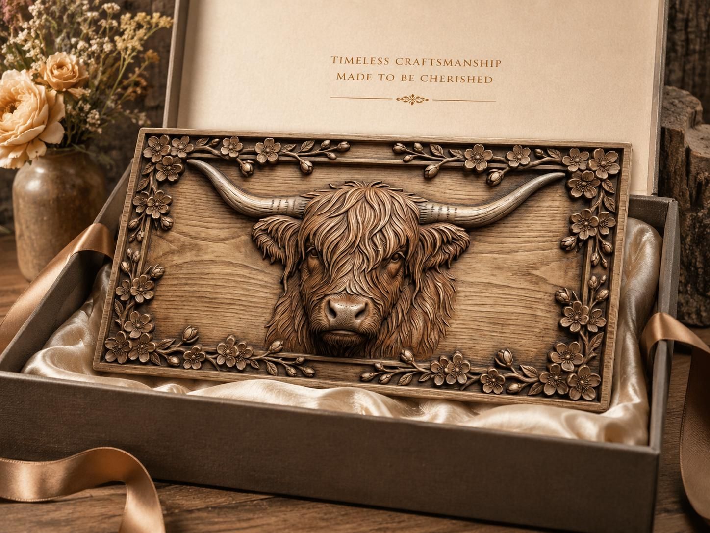 Highland Cow CNC STL File for Wood Carving - Shaggy Bull 3D Bas Relief - Farmhouse Wall Art Decor bas-relief STL — view 7