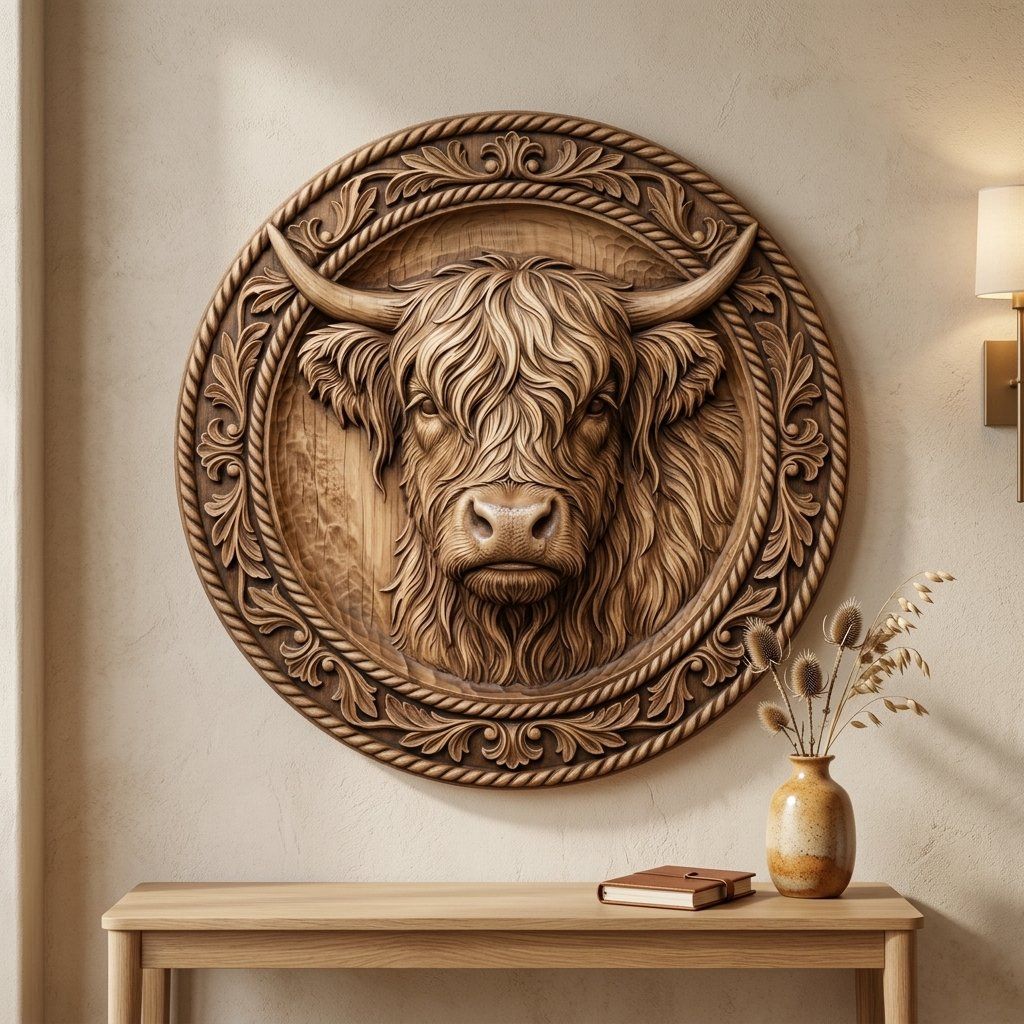 Highland Cow Scottish Coo CNC Relief STL bas-relief STL — view 14