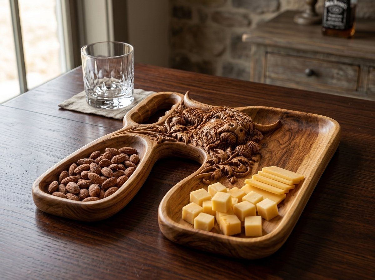 Highland Cow Serving Board CNC Relief STL bas-relief STL — view 13