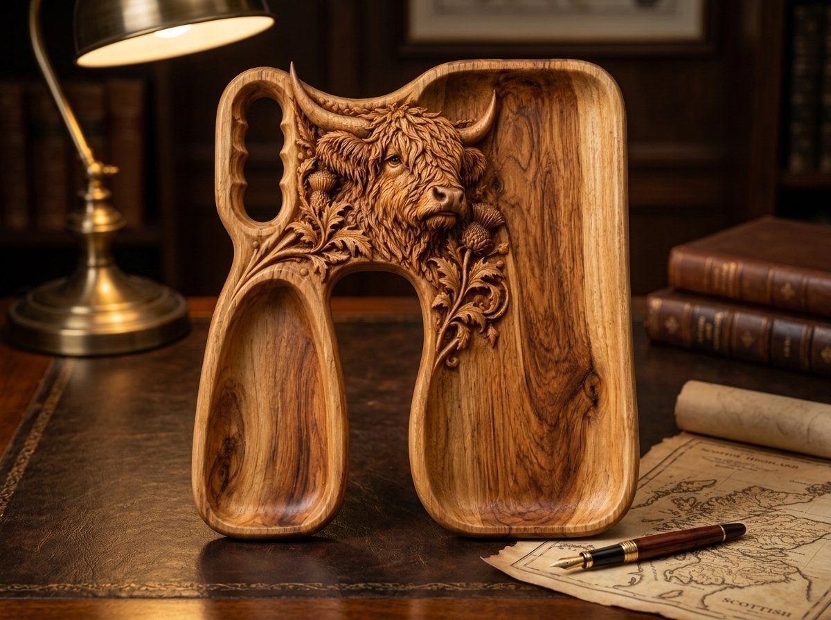 Highland Cow Serving Board CNC Relief STL bas-relief STL — view 14