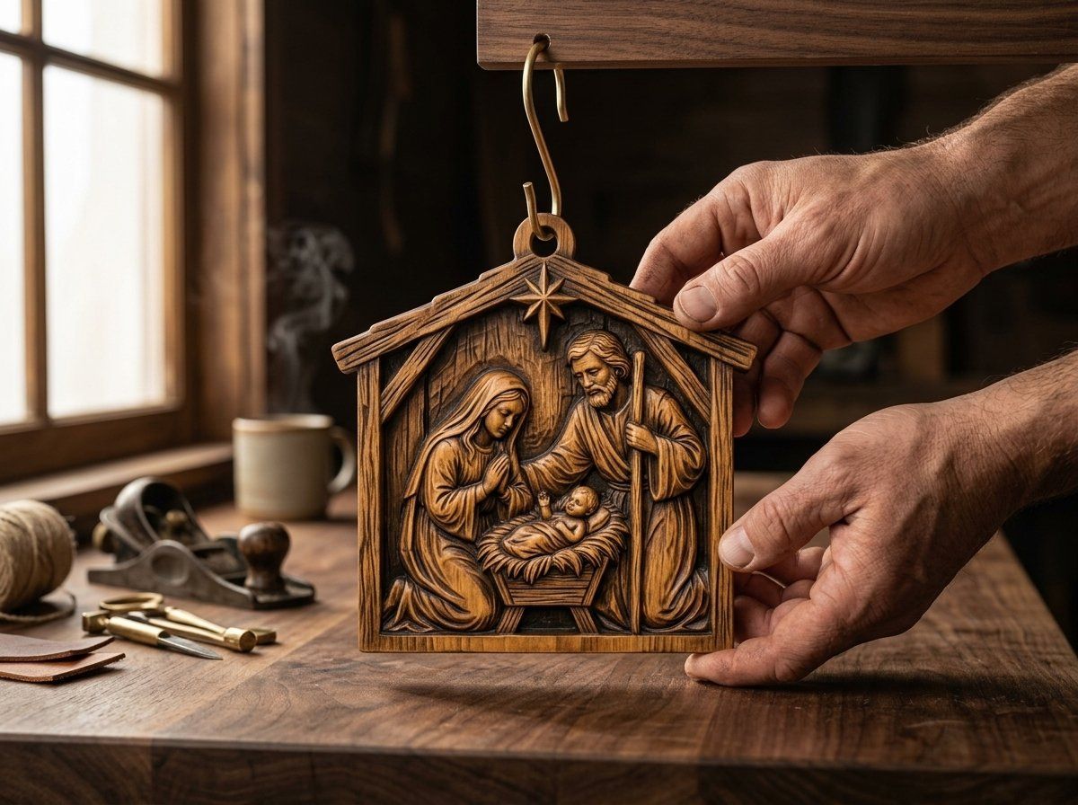 Holy Family Christmas Nativity Ornament CNC Relief STL bas-relief STL — view 13
