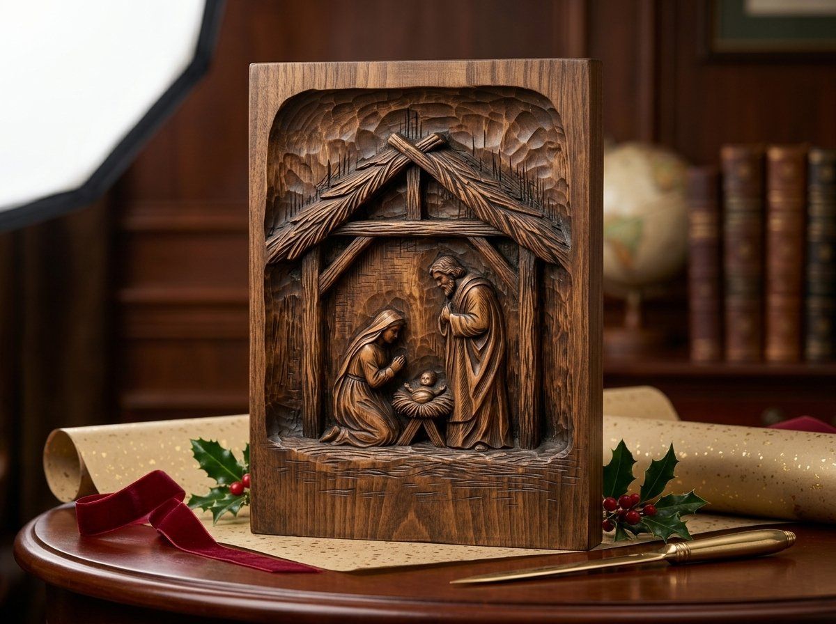 Holy Family Nativity CNC Relief STL bas-relief STL — view 14
