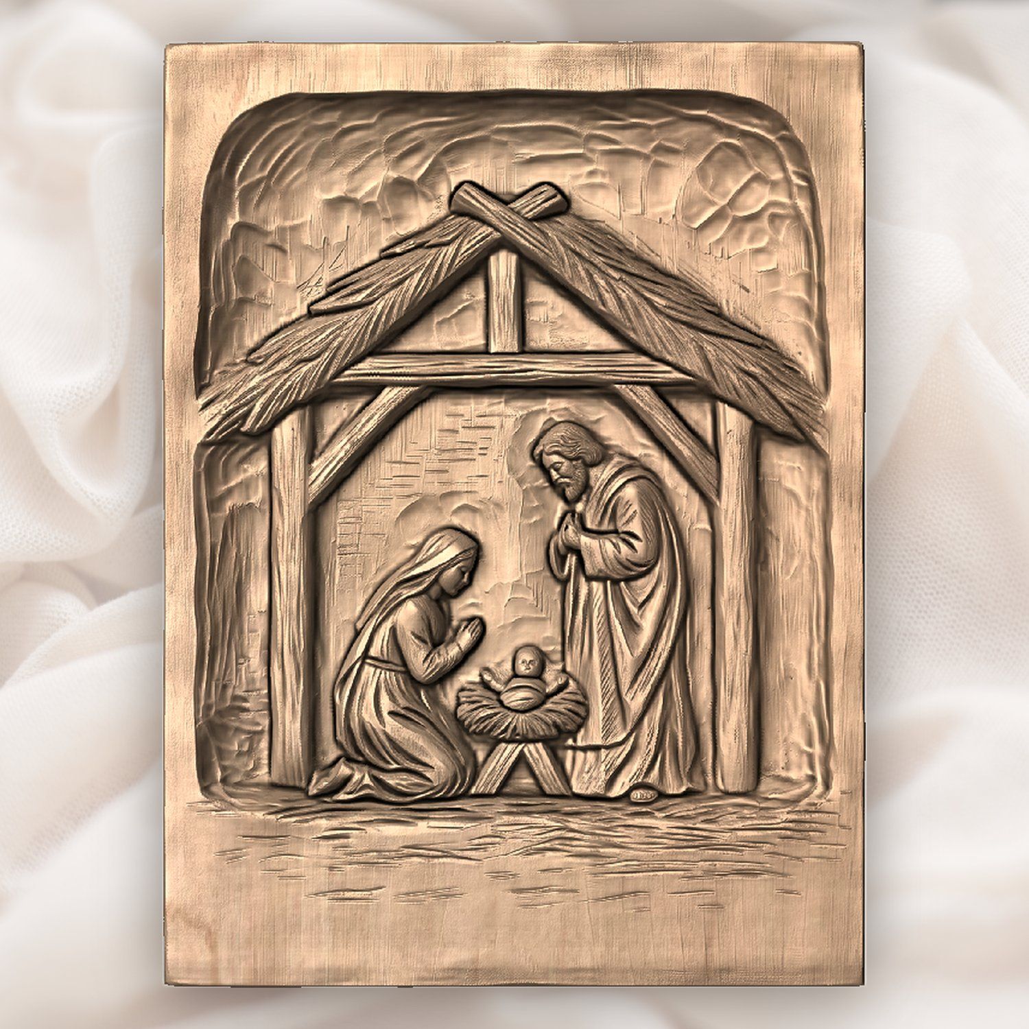 Holy Family Nativity CNC Relief STL bas-relief STL — view 5