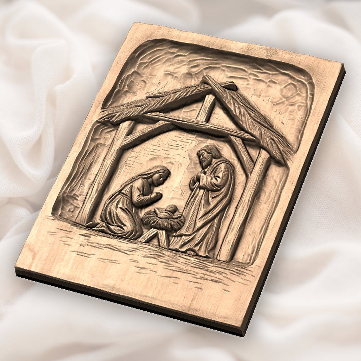 Holy Family Nativity CNC Relief STL bas-relief STL — view 6