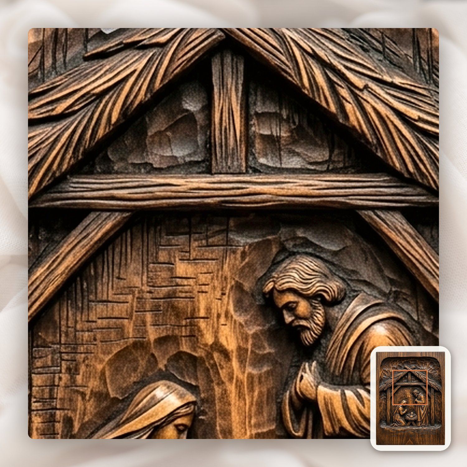 Holy Family Nativity CNC Relief STL bas-relief STL — view 11