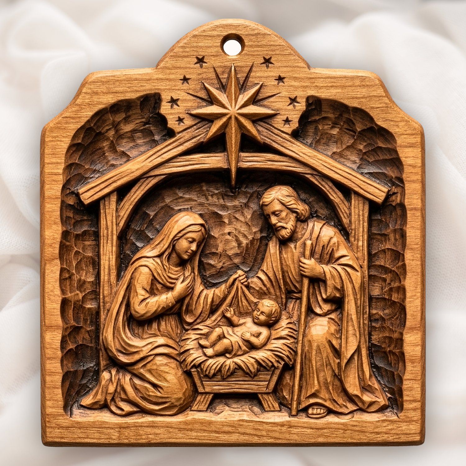 Holy Family Nativity Ornament CNC Relief STL bas-relief STL — view 14