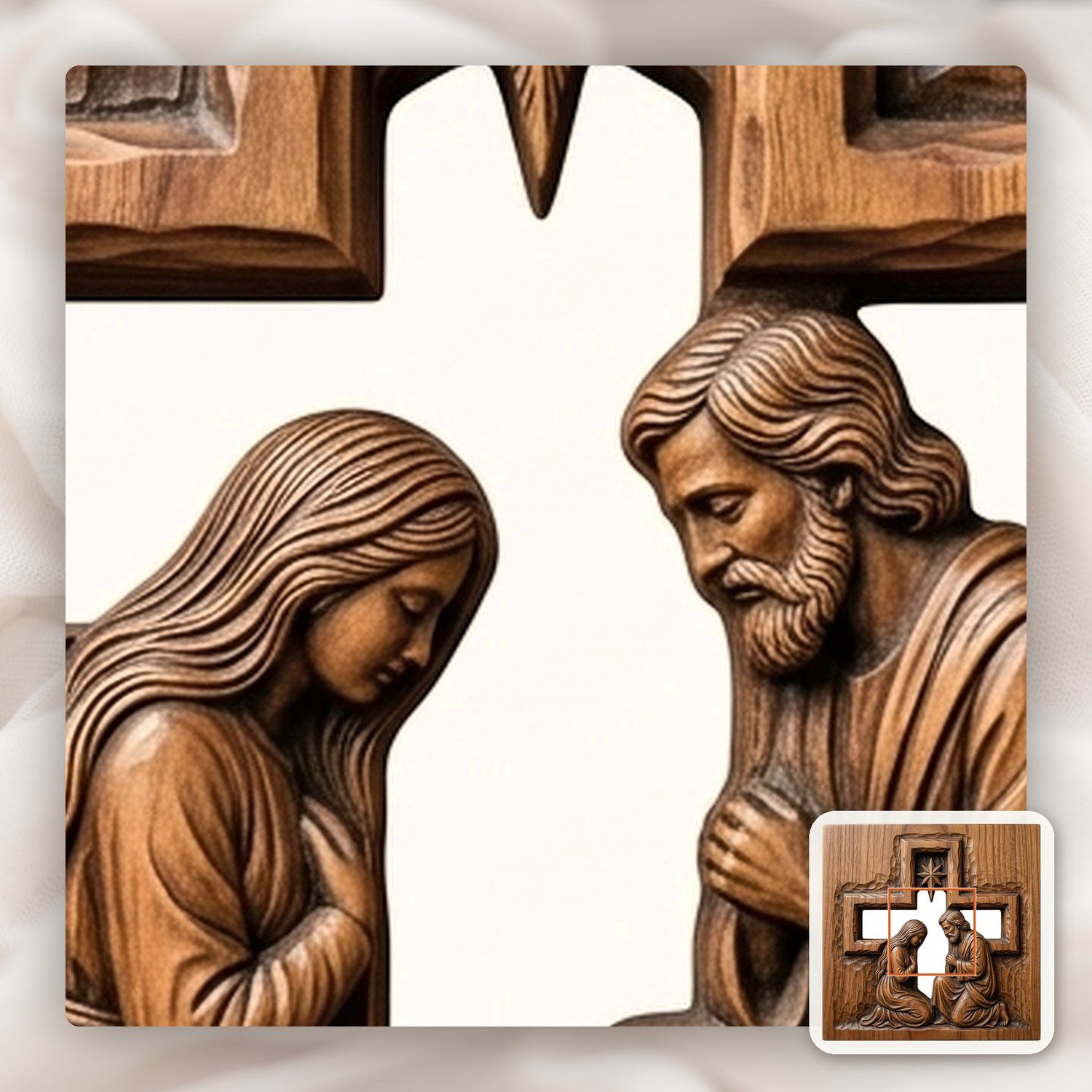Holy Family Nativity Scene CNC Relief STL bas-relief STL — view 11