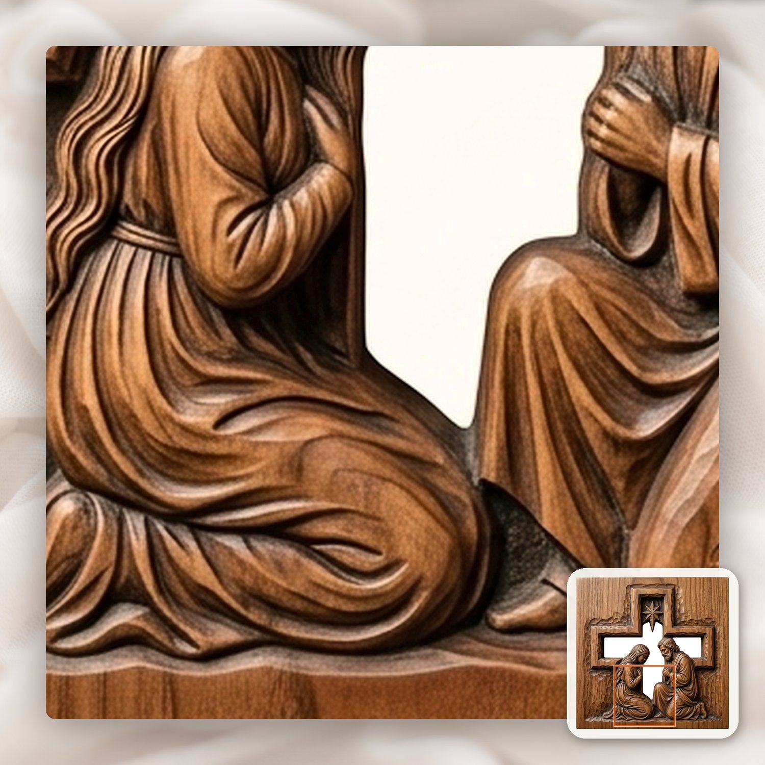 Holy Family Nativity Scene CNC Relief STL bas-relief STL — view 12