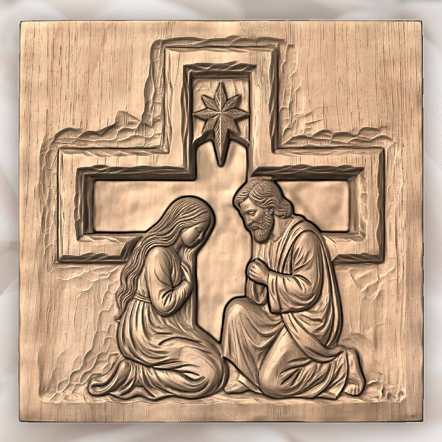 Holy Family Nativity Scene CNC Relief STL bas-relief STL — view 4