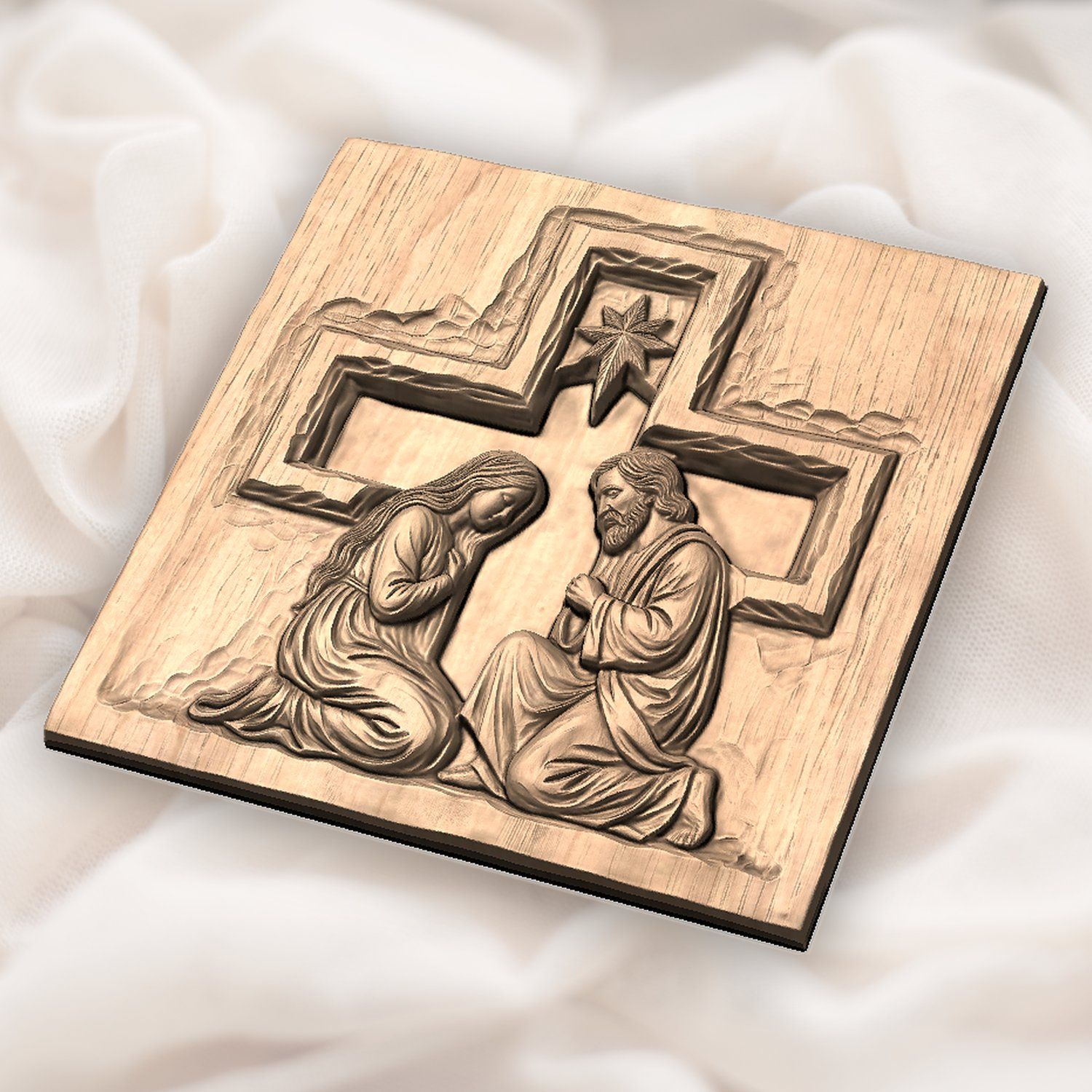Holy Family Nativity Scene CNC Relief STL bas-relief STL — view 5