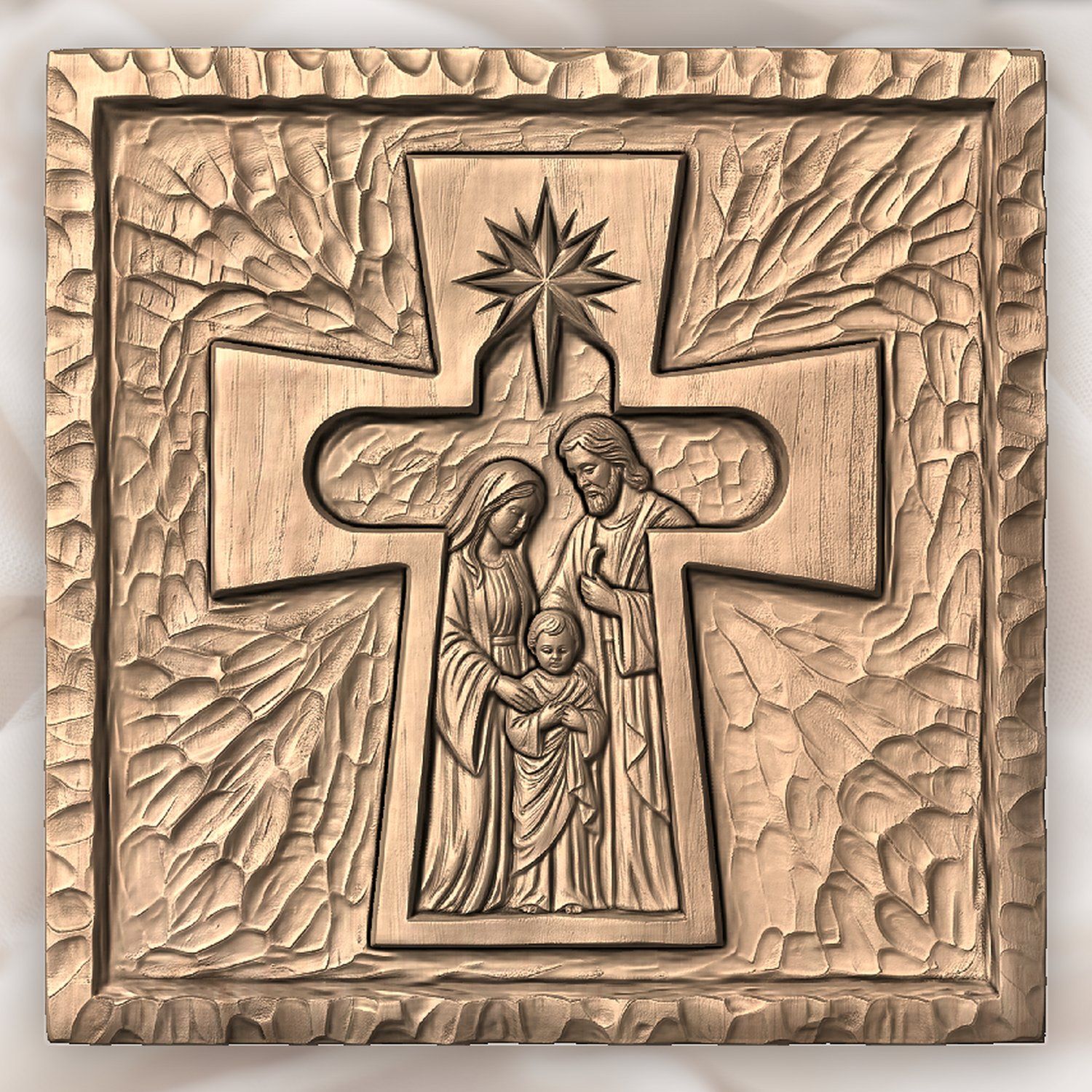 Holy Family Nativity Scene CNC Relief STL bas-relief STL — view 4