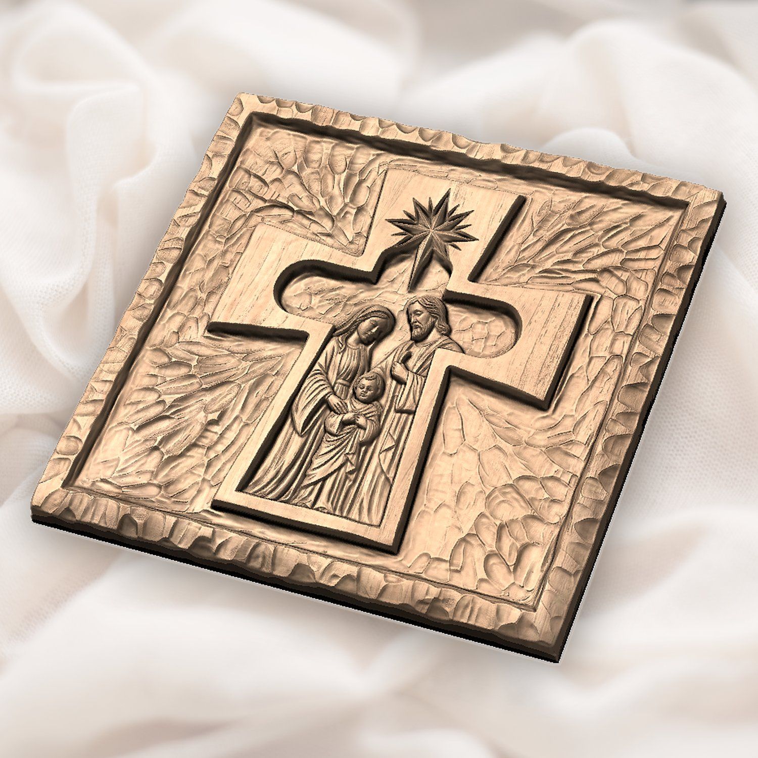 Holy Family Nativity Scene CNC Relief STL bas-relief STL — view 5