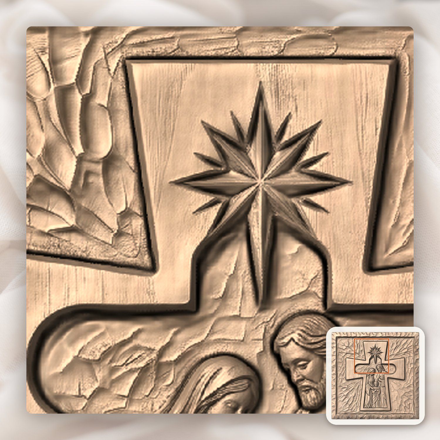 Holy Family Nativity Scene CNC Relief STL bas-relief STL — view 8