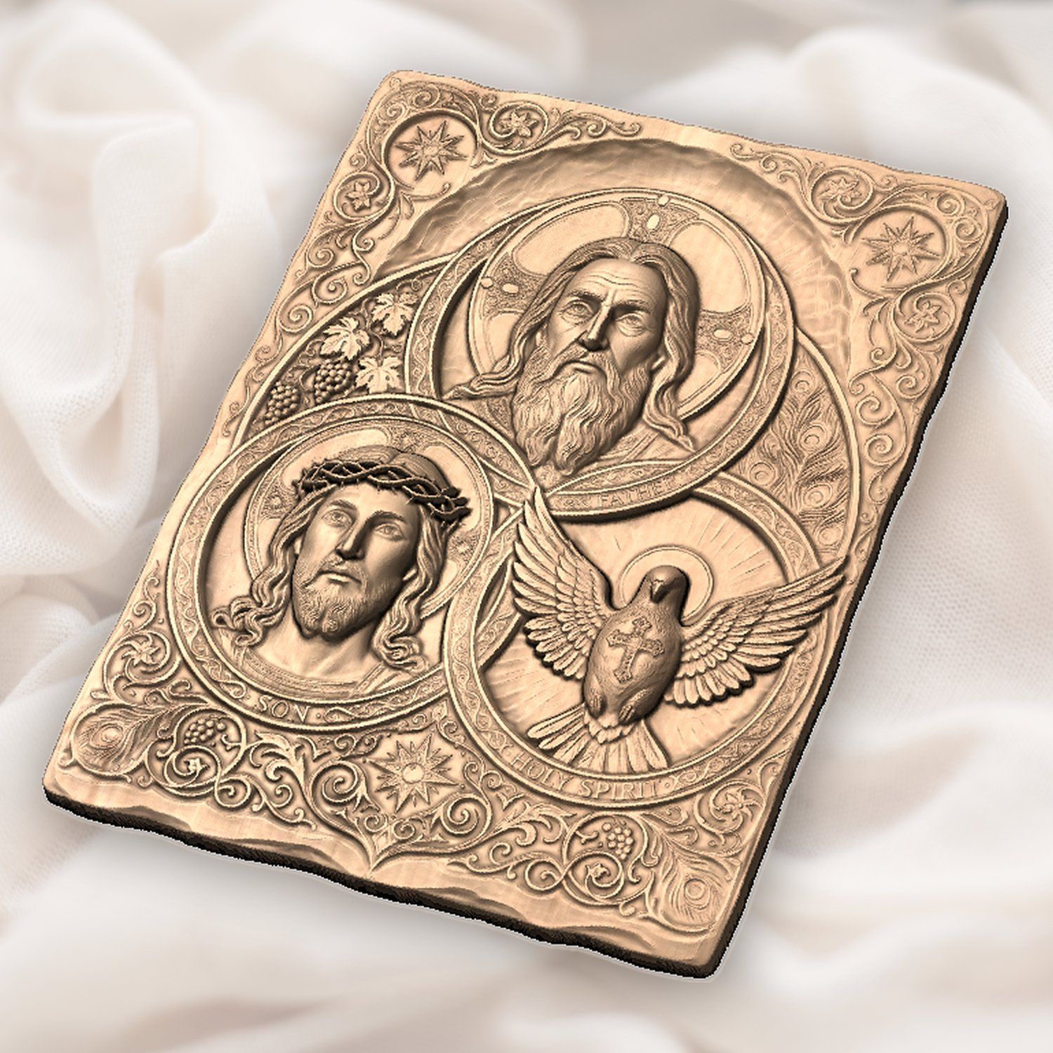 Holy Trinity Christian Devotional CNC Relief STL bas-relief STL — view 6