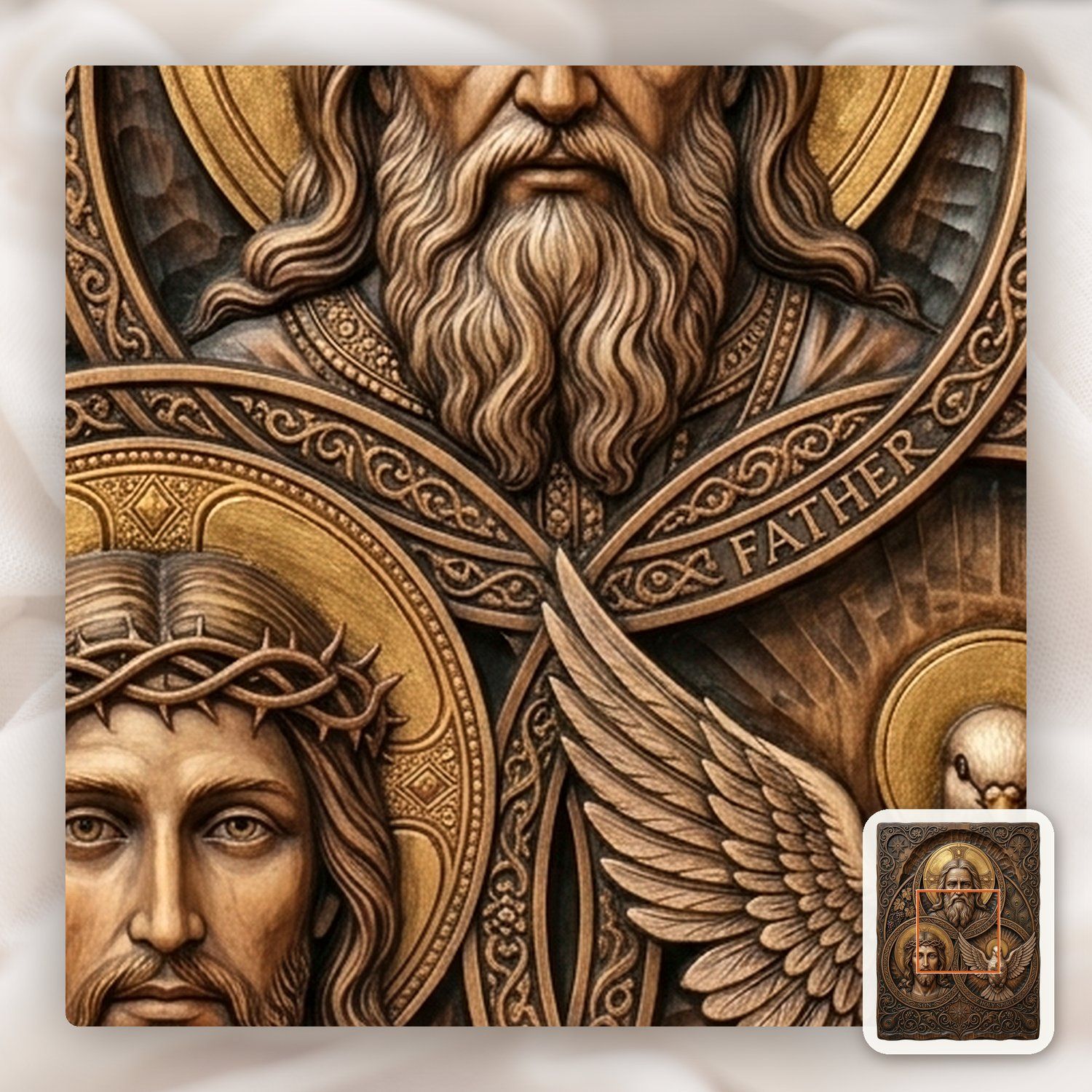 Holy Trinity Christian Devotional CNC Relief STL bas-relief STL — view 11