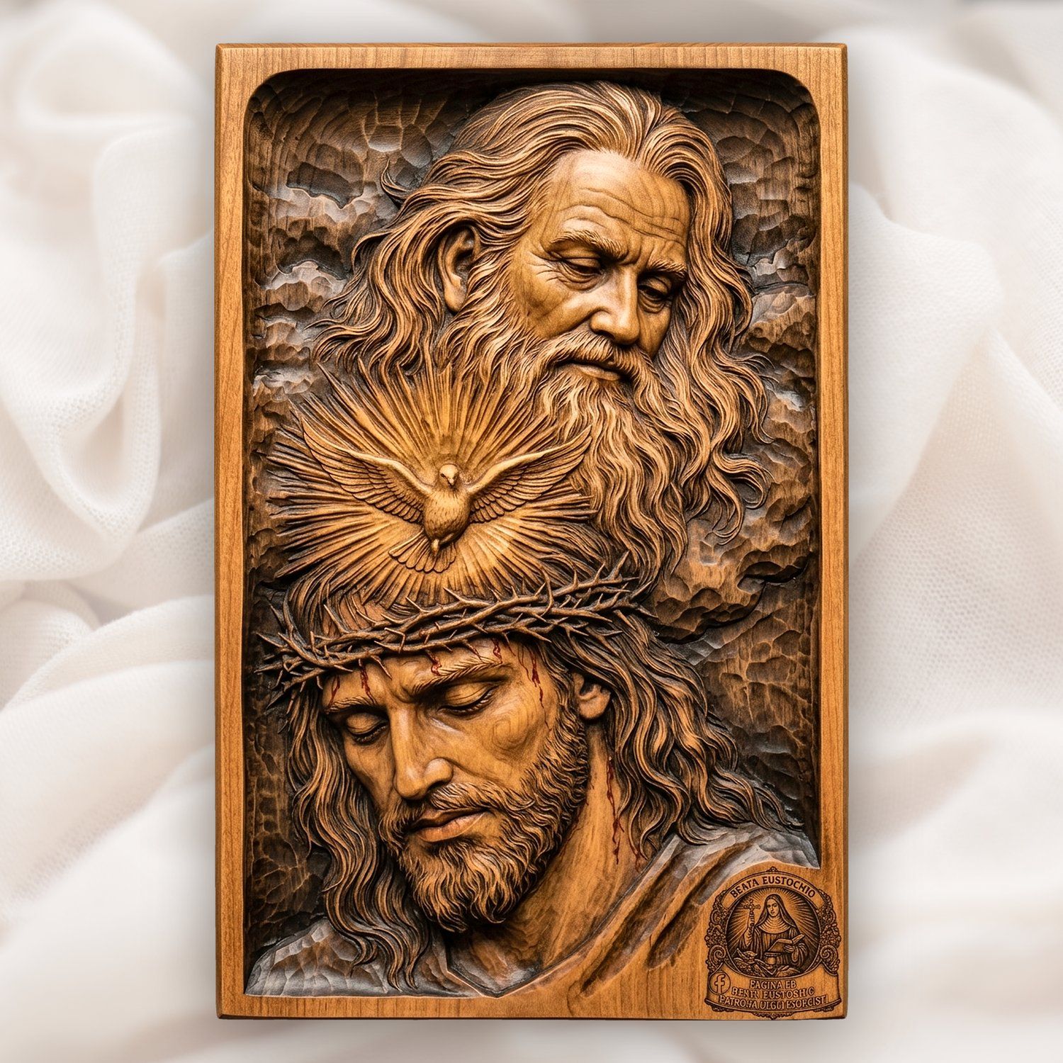 Holy Trinity Jesus Crown of Thorns CNC Relief STL bas-relief STL design