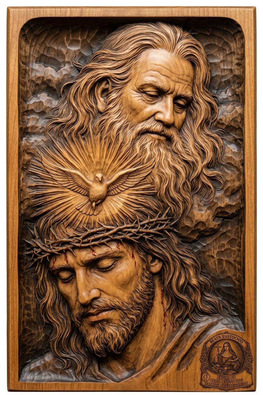 Holy Trinity Jesus Crown of Thorns CNC Relief STL bas-relief STL — view 2