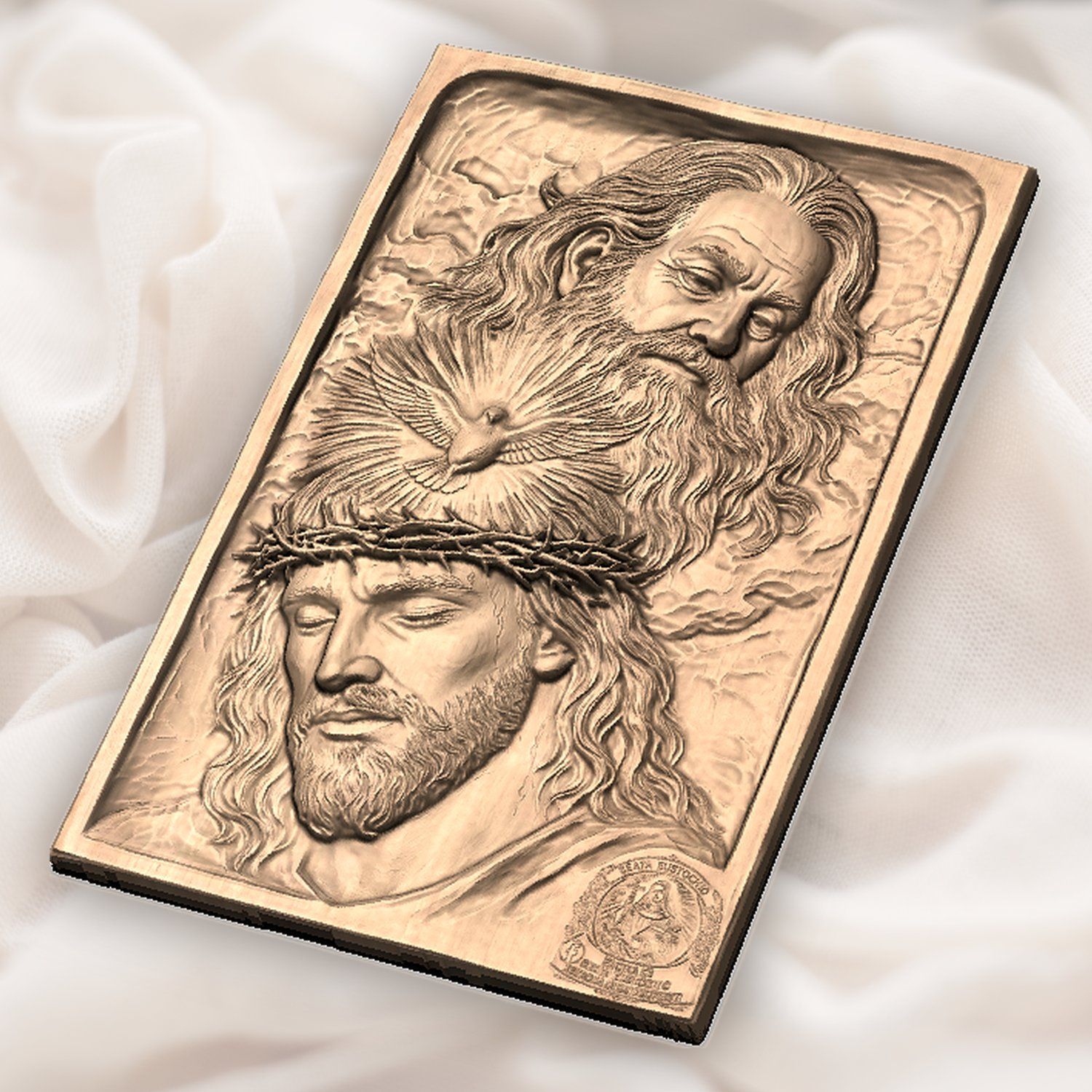 Holy Trinity Jesus Crown of Thorns CNC Relief STL bas-relief STL — view 4