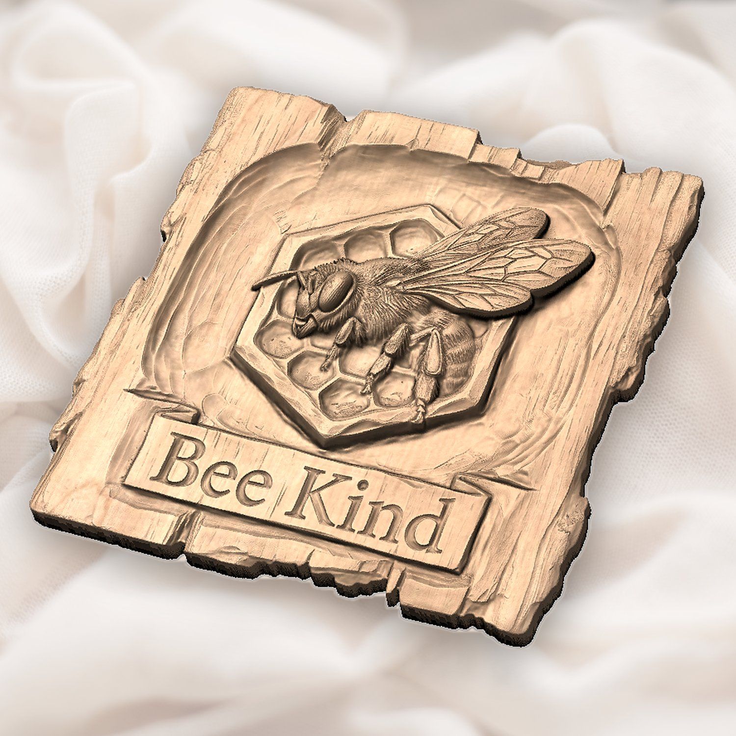 Honey Bee Kind Honeycomb Sign CNC Relief STL bas-relief STL — view 5