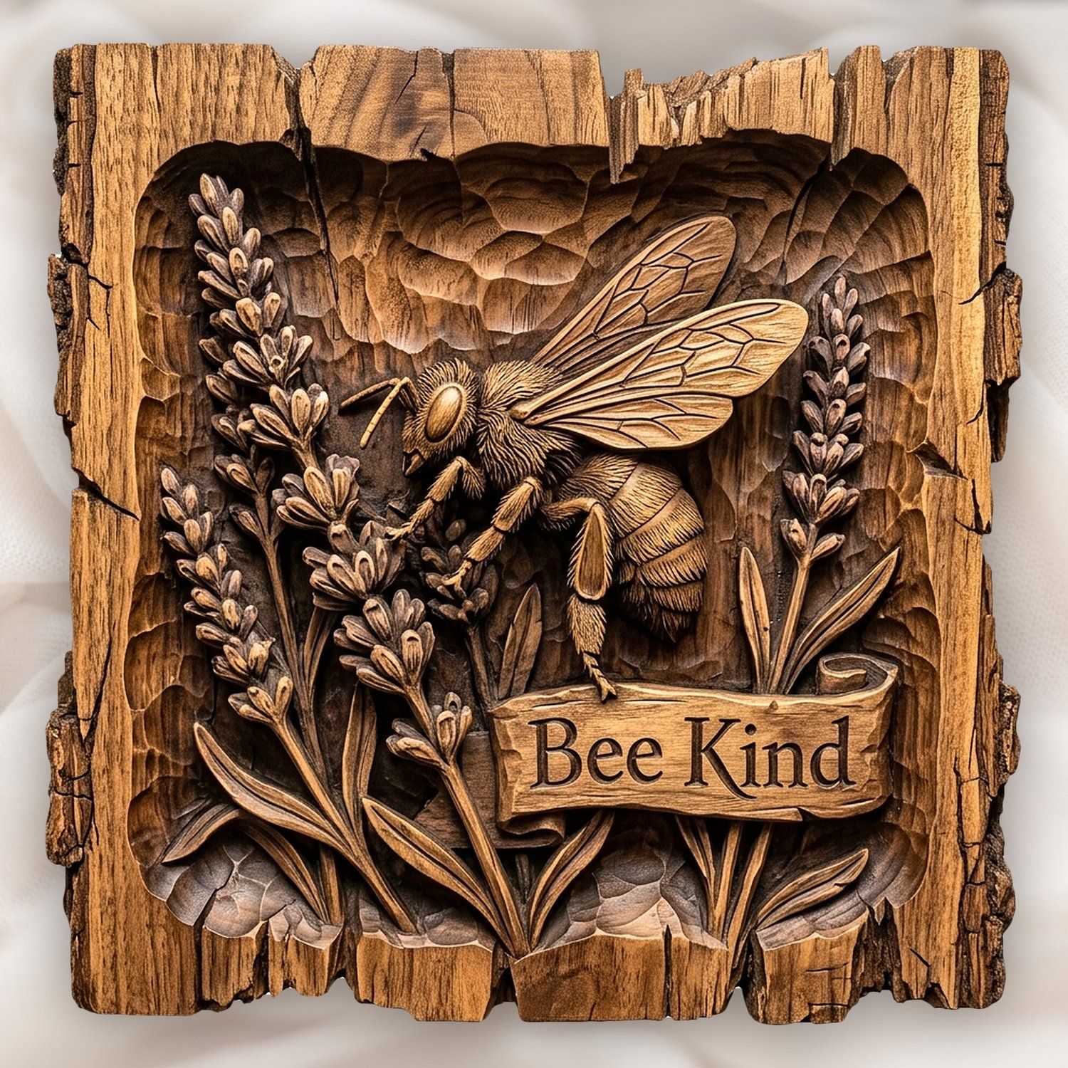 Honey Bee Lavender Garden CNC Relief STL bas-relief STL design