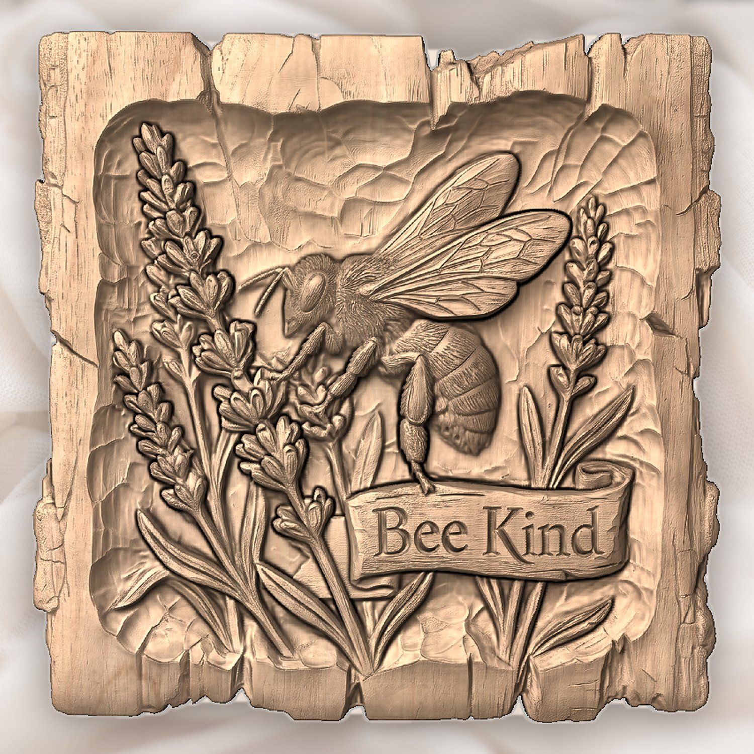 Honey Bee Lavender Garden CNC Relief STL bas-relief STL — view 4