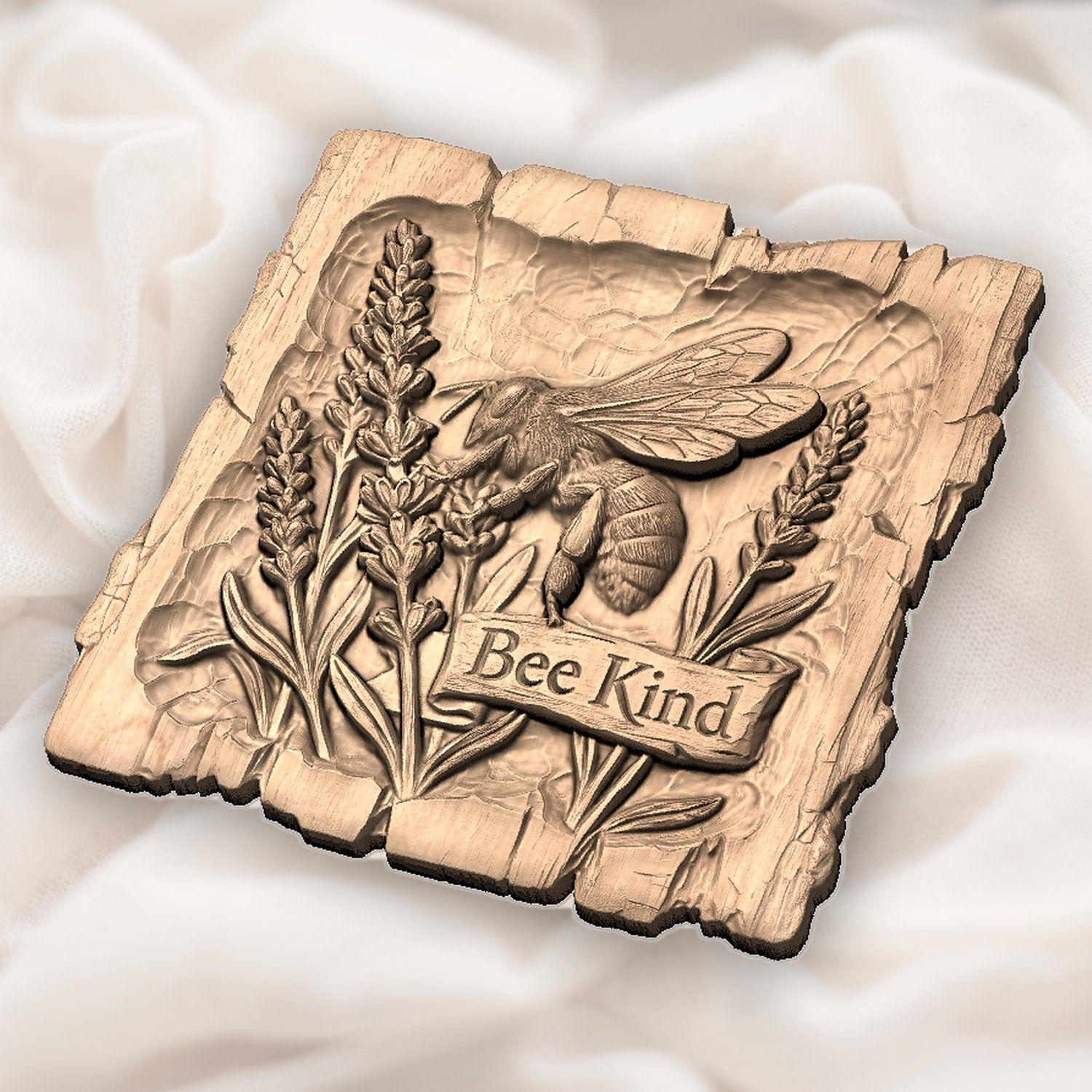 Honey Bee Lavender Garden CNC Relief STL bas-relief STL — view 5